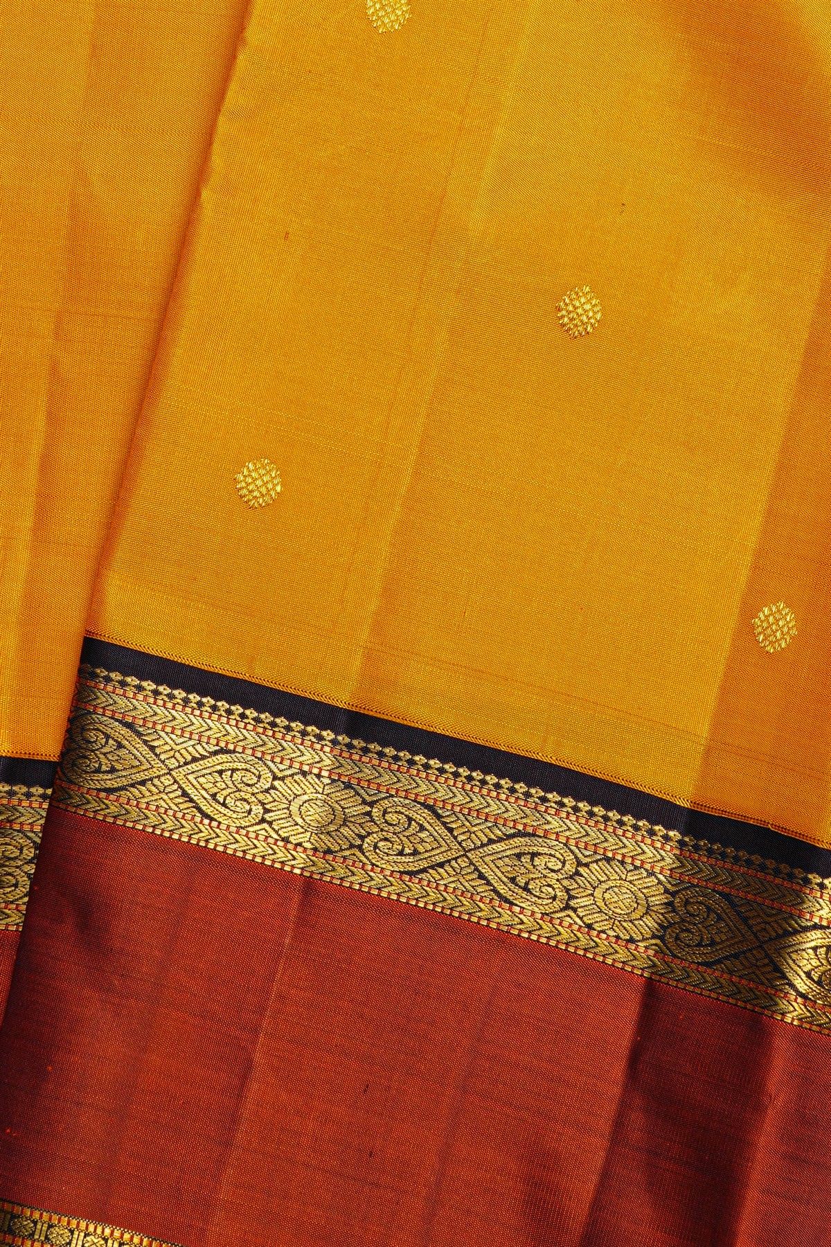 Kancheepuram Silk Mustard Saree