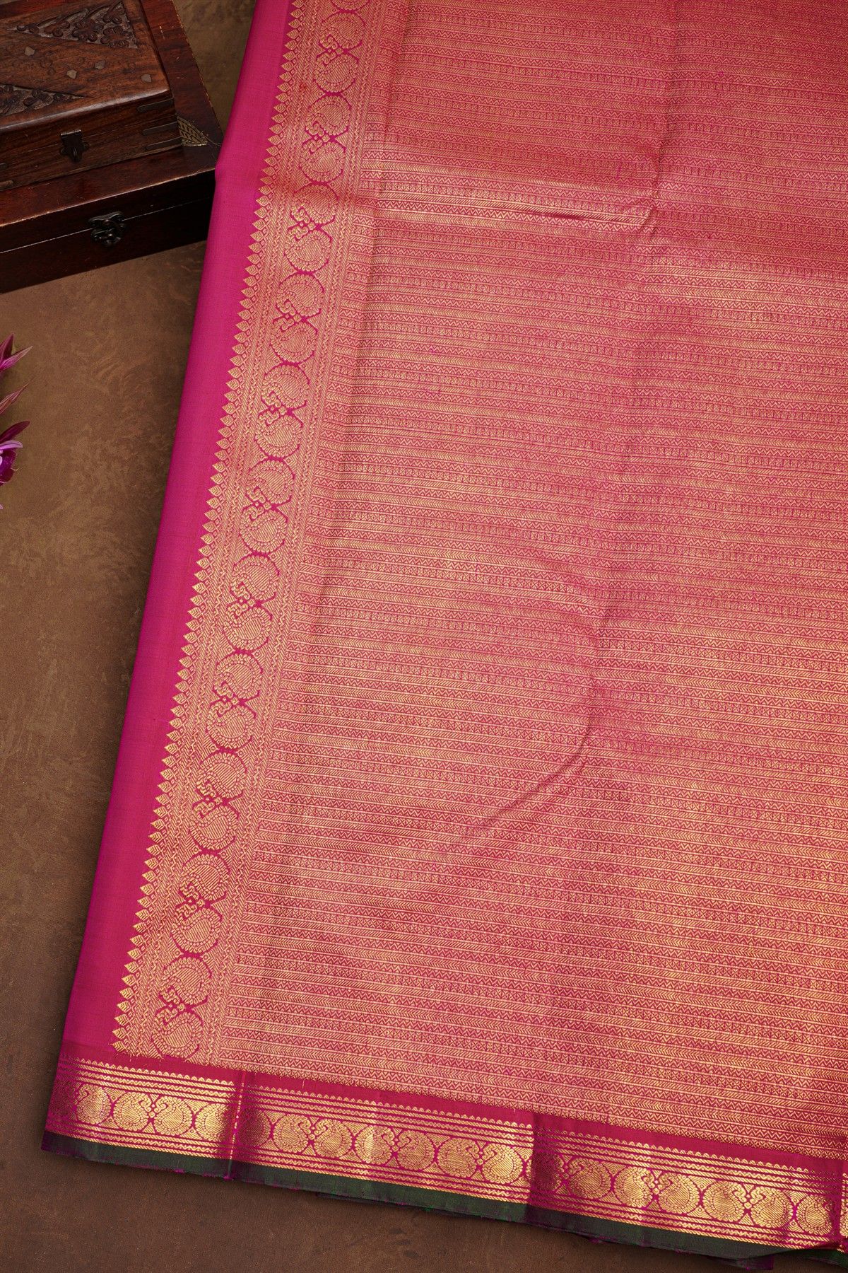 Kancheepuram Silk Peach Saree