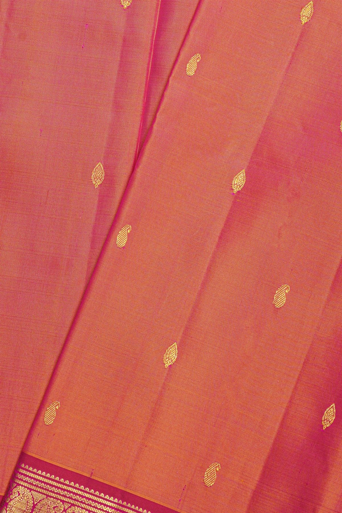 Kancheepuram Silk Peach Saree