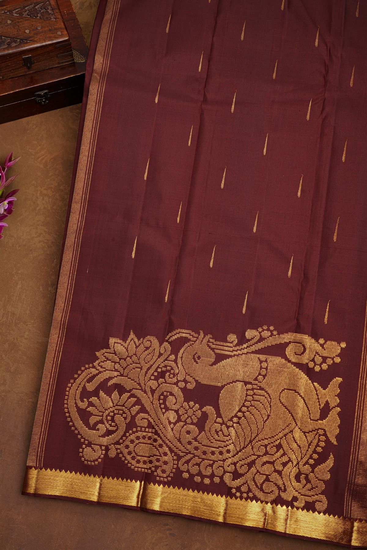 Kancheepuram Silk Maroon Saree