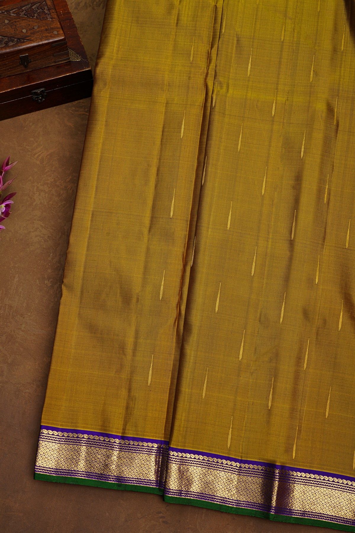 Kancheepuram Silk Mehendi Green Saree