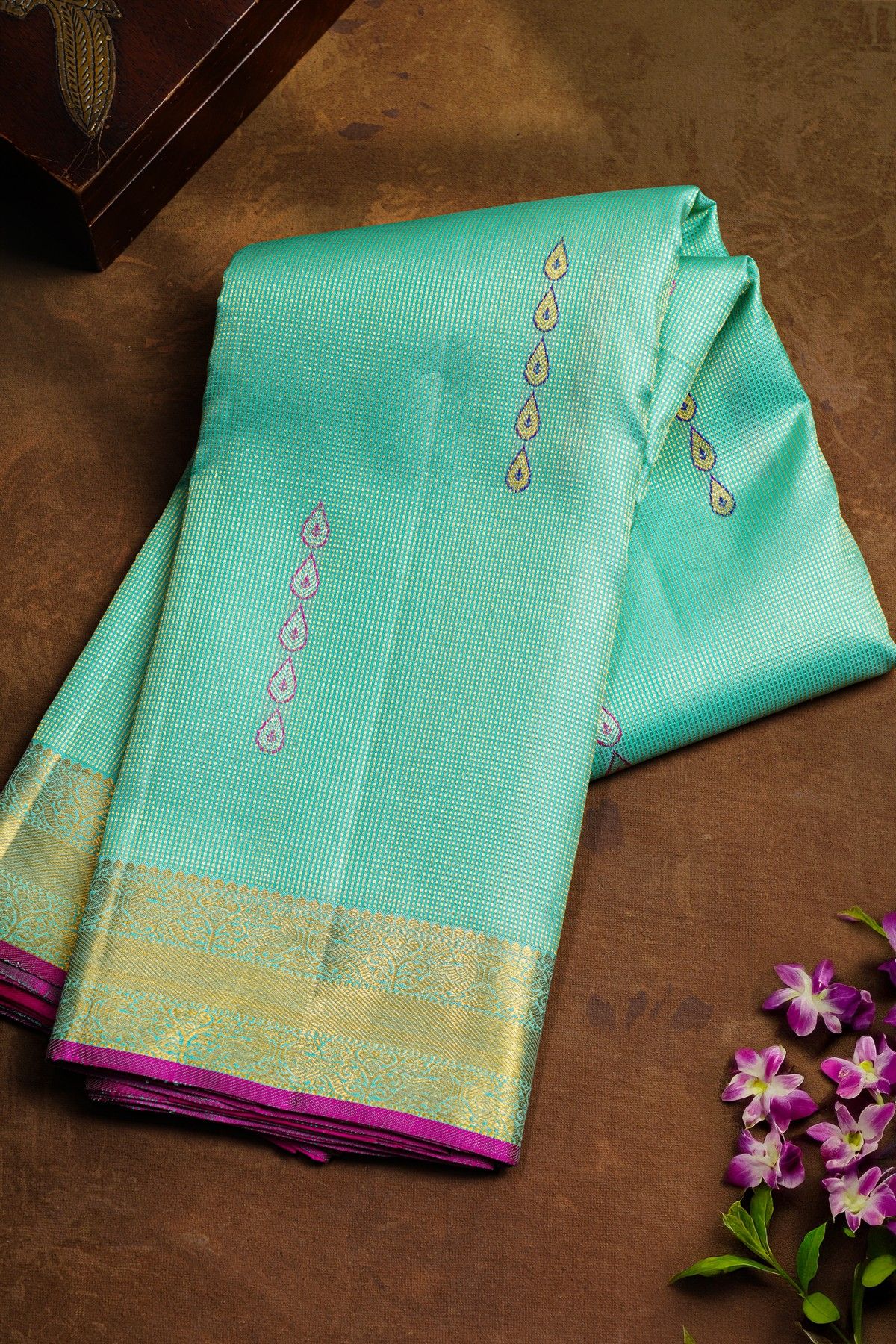 Kancheepuram Silk Sky Blue Saree