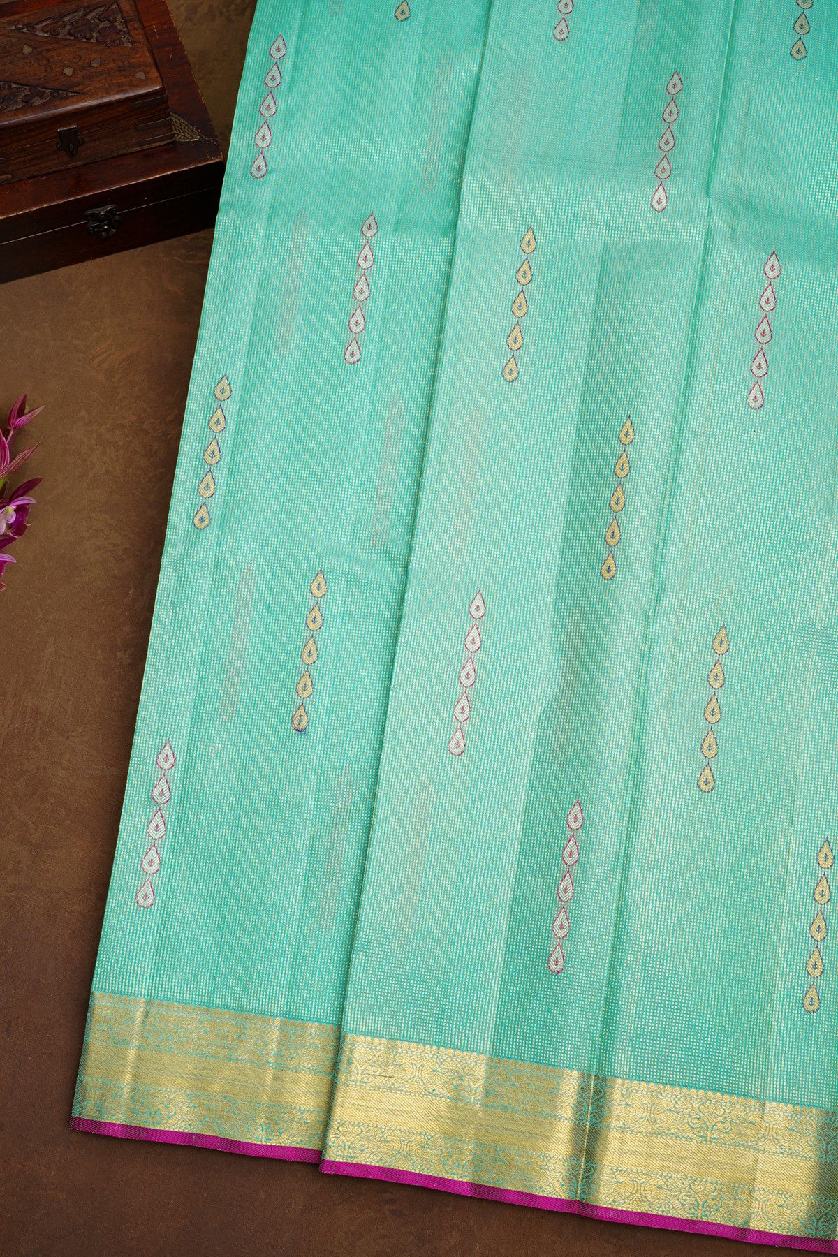 Kancheepuram Silk Sky Blue Saree