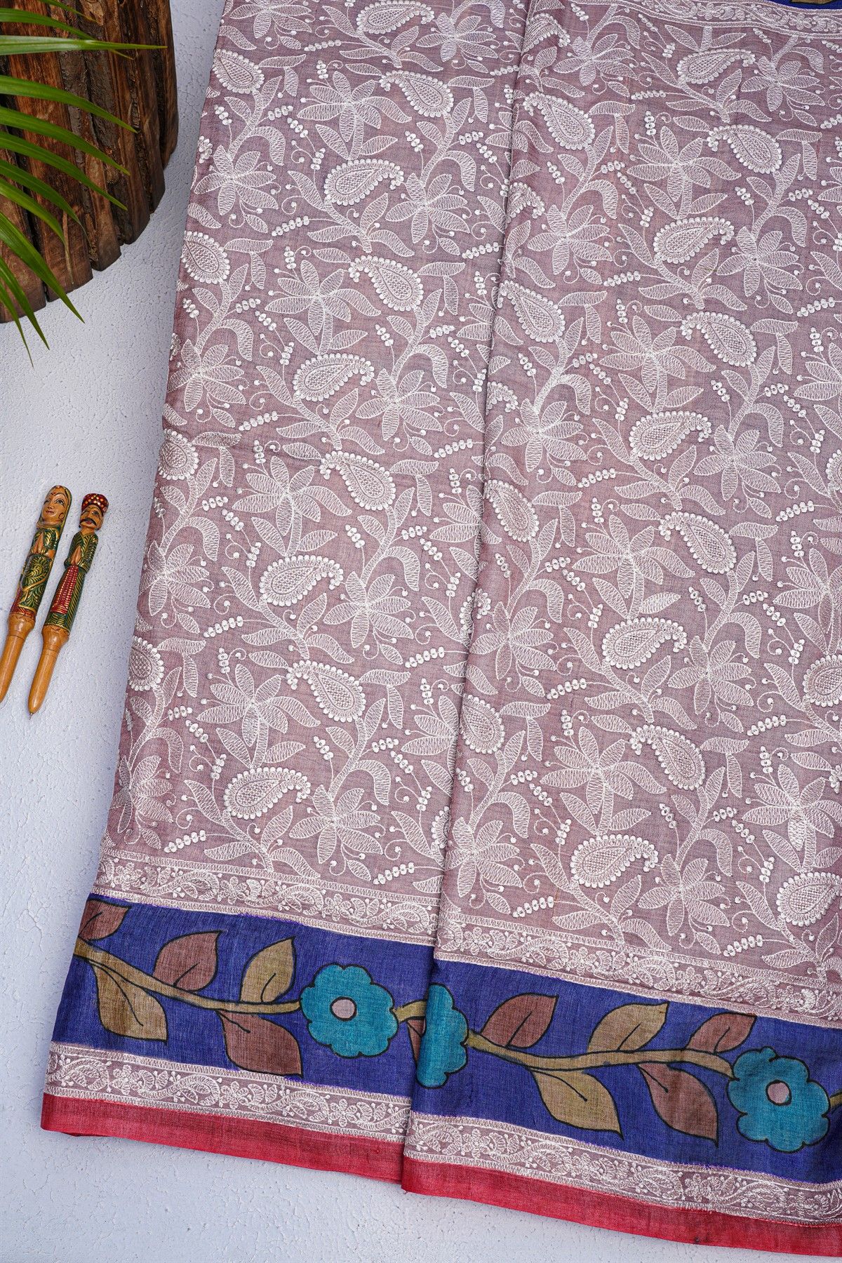 Fancy Tussar Lavender Saree