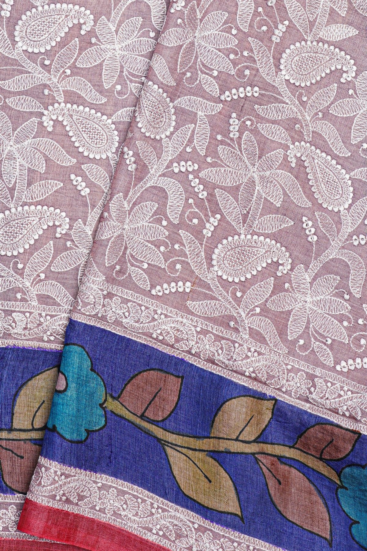 Fancy Tussar Lavender Saree