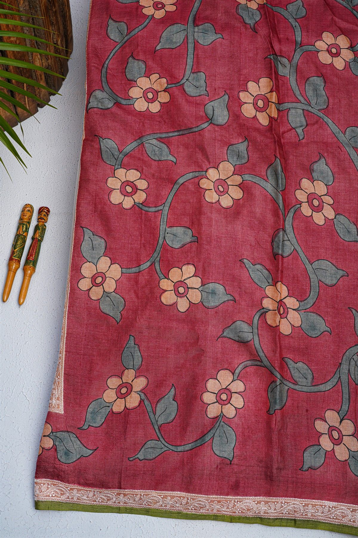 Fancy Tussar Light Peach Saree