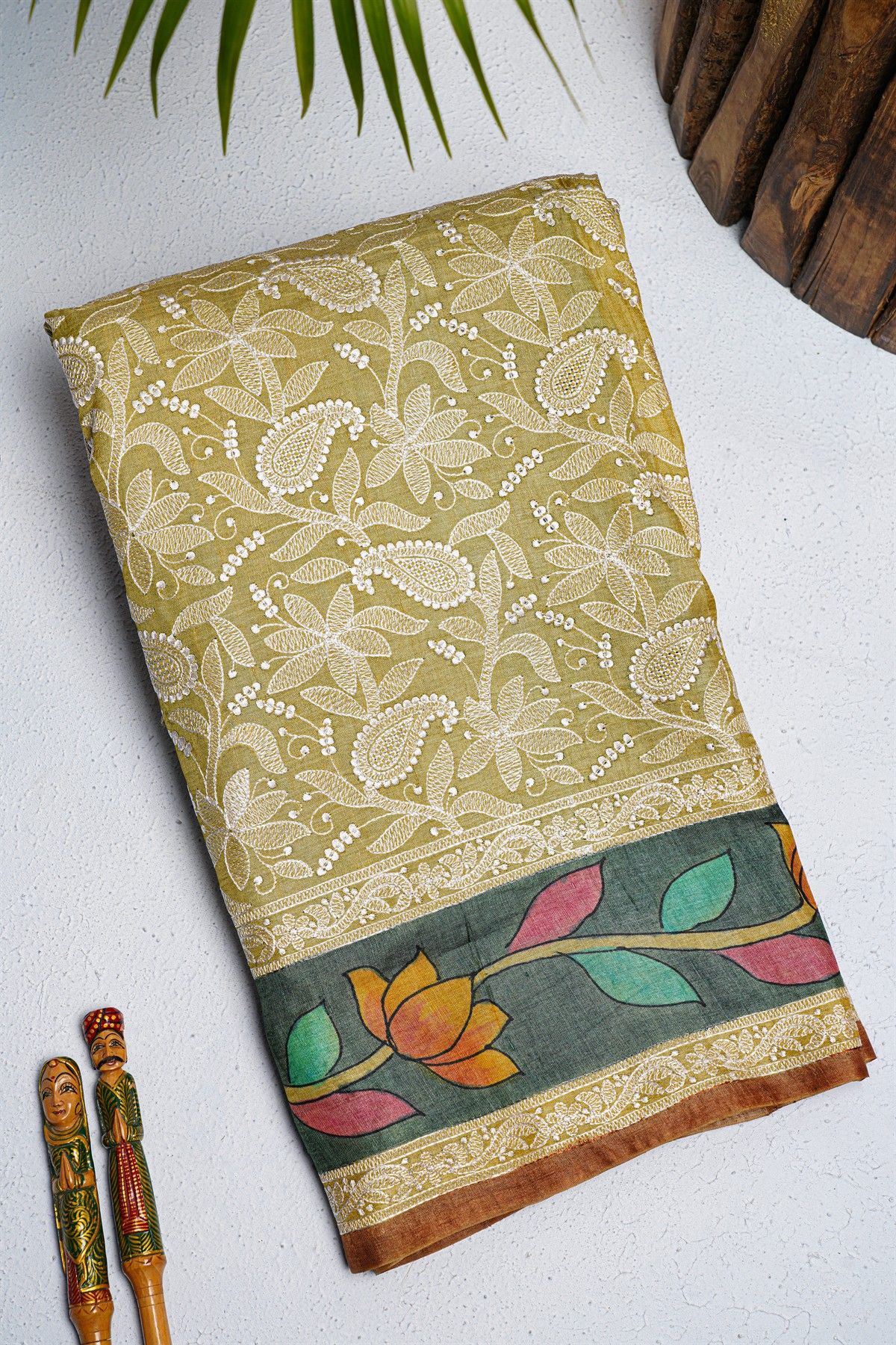 Fancy Tussar Light Green Saree