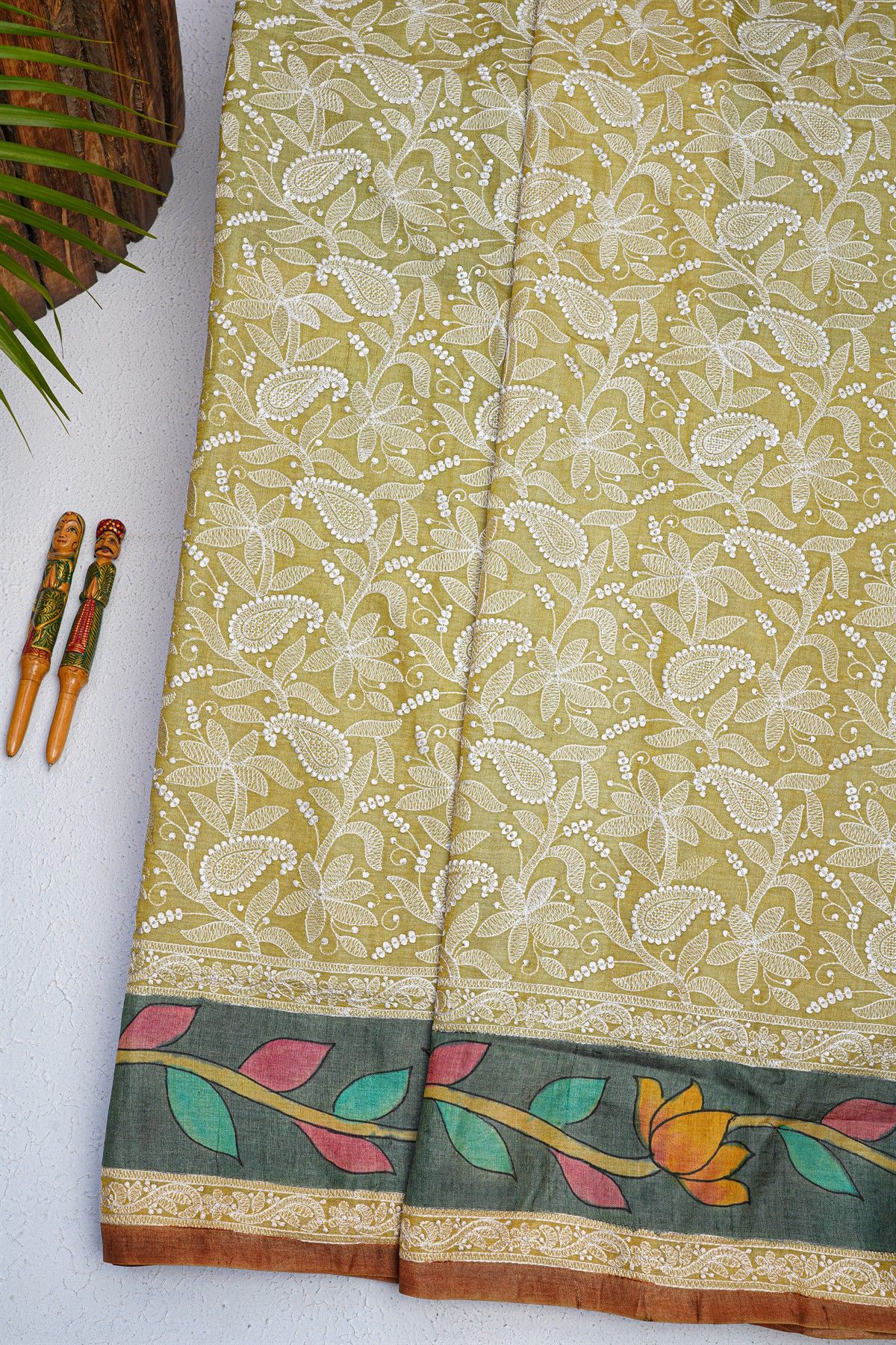 Fancy Tussar Light Green Saree