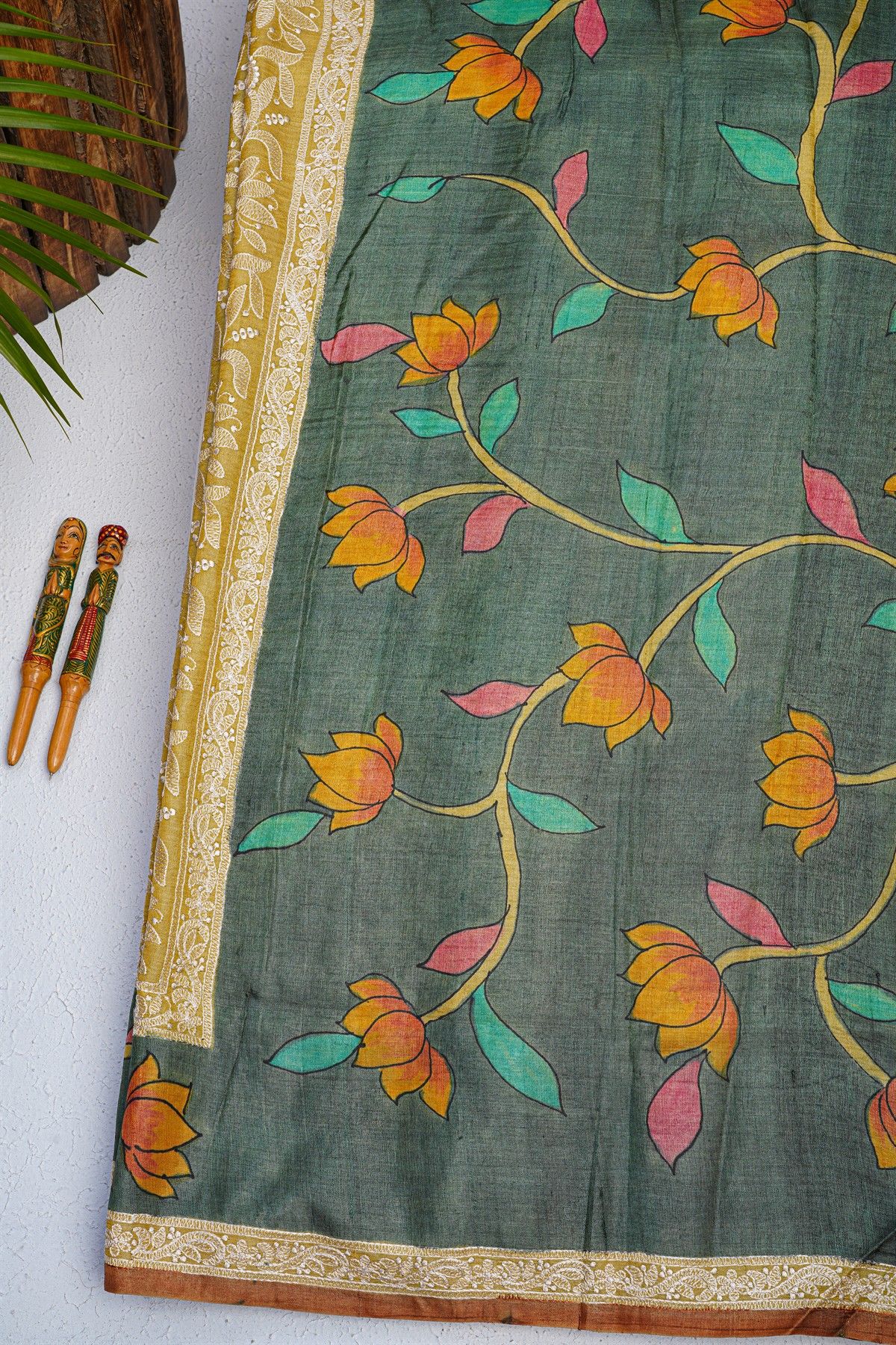 Fancy Tussar Light Green Saree