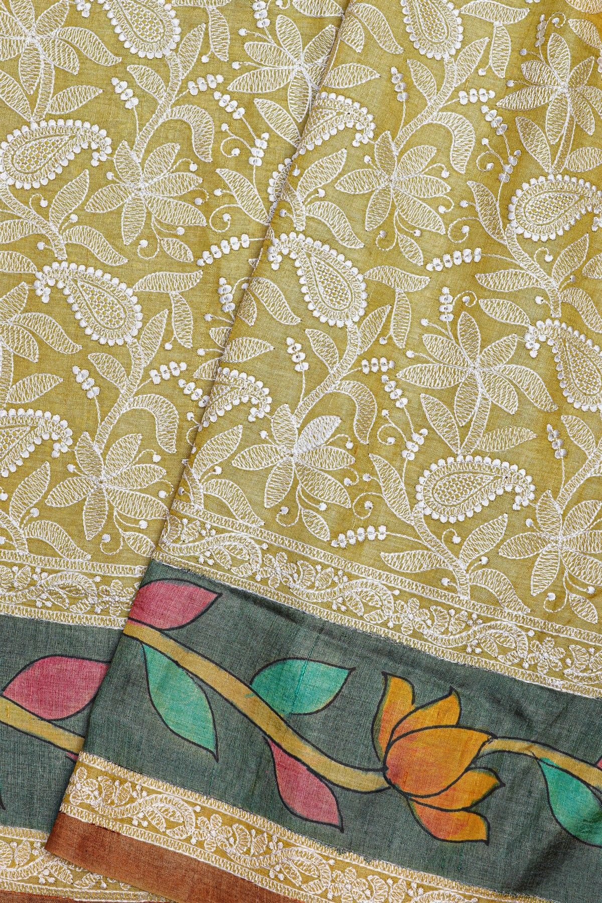 Fancy Tussar Light Green Saree