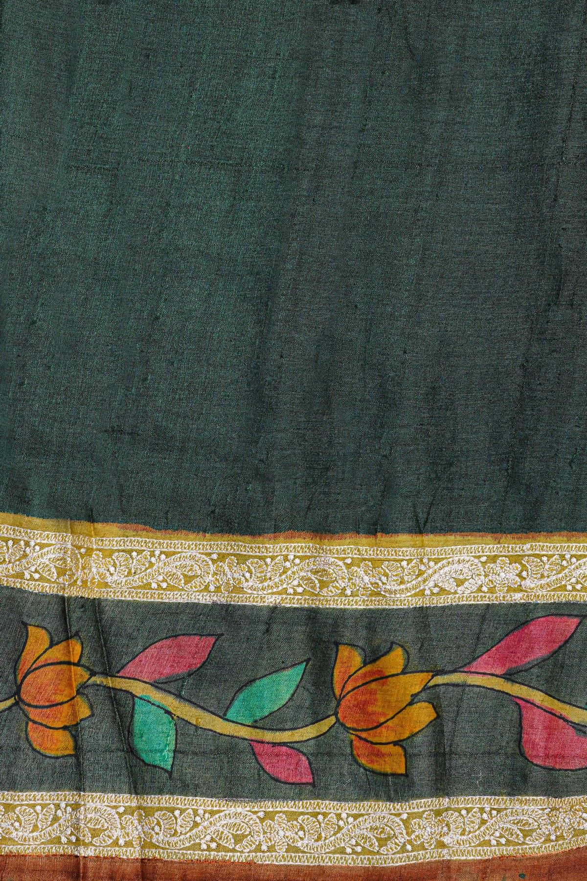 Fancy Tussar Light Green Saree