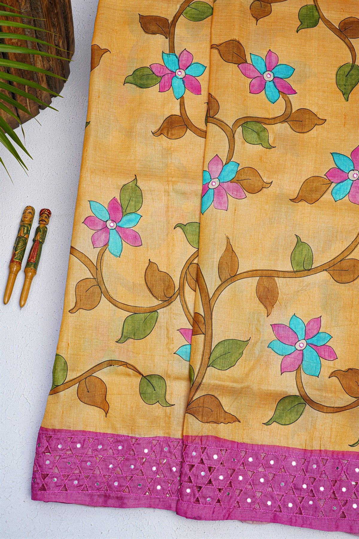 Designer Tussar Light Orange Saree