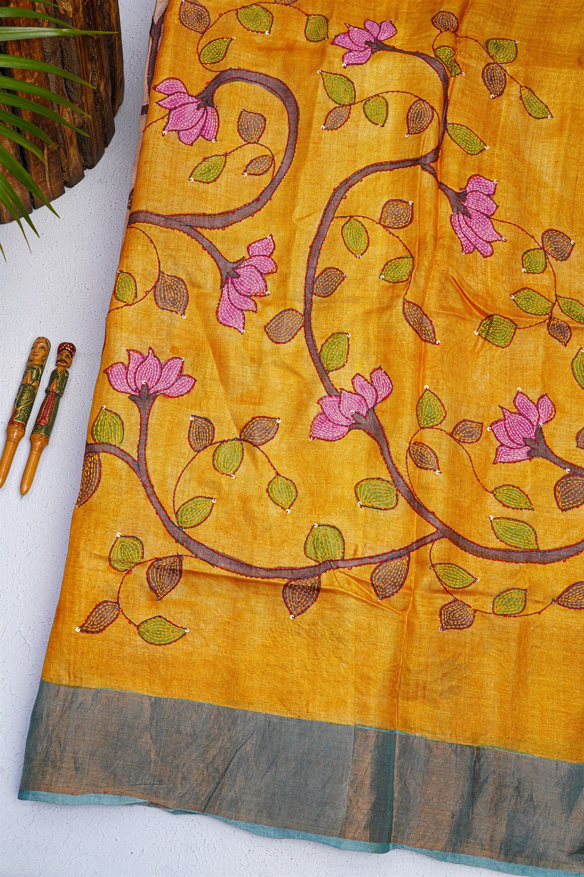 Fancy Tussar Cream  Saree