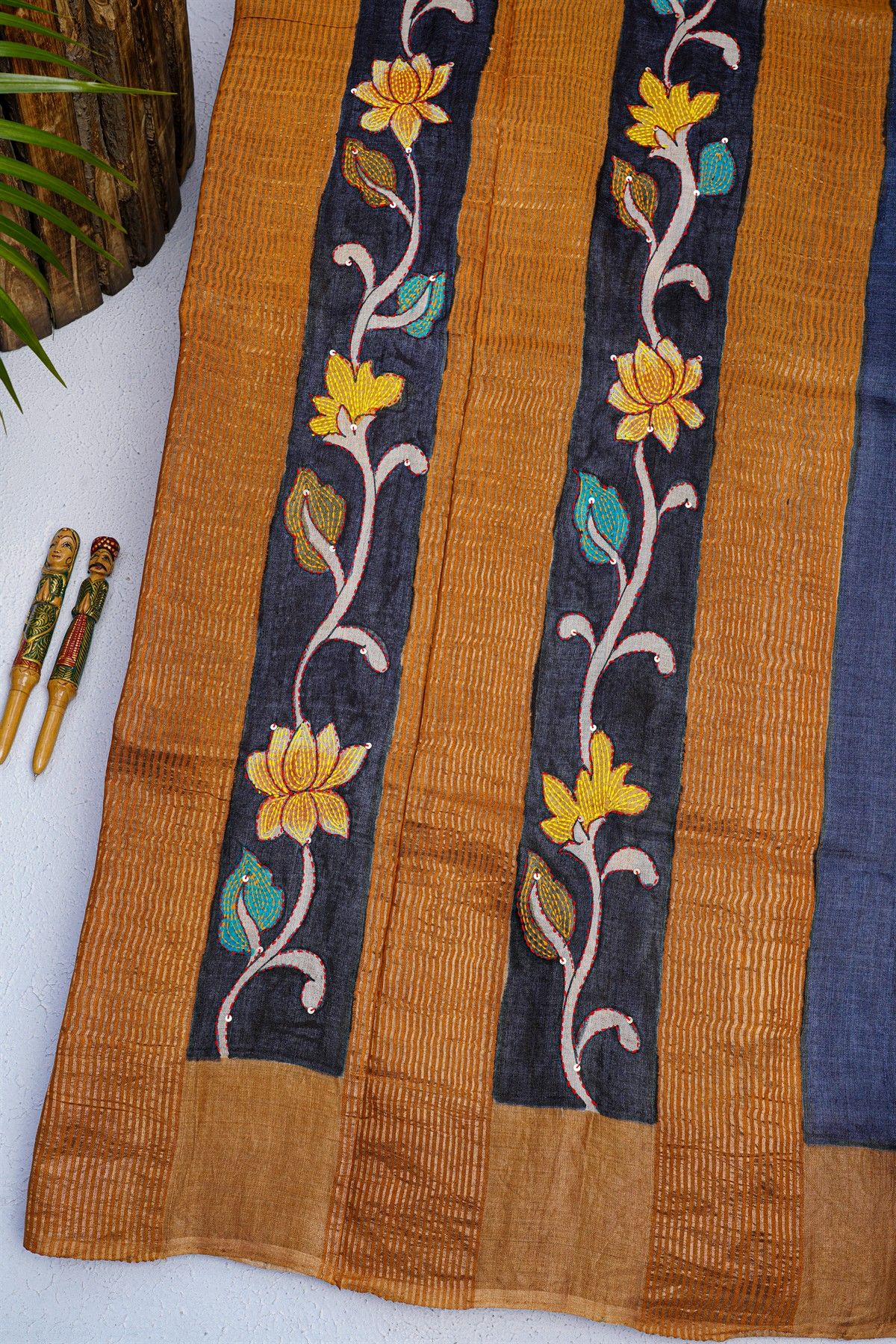 Fancy Tussar Black Saree