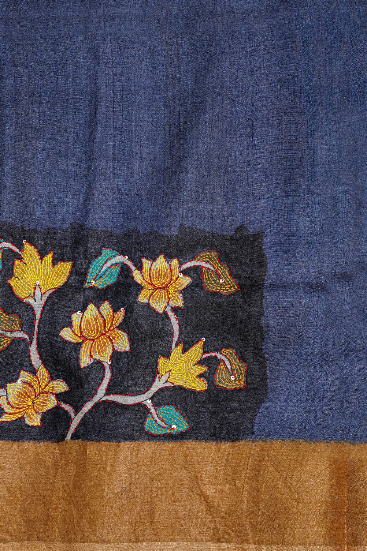 Fancy Tussar Black Saree