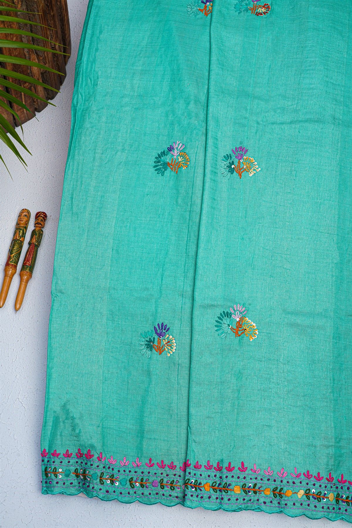 Fancy Tussar Sea Green Saree