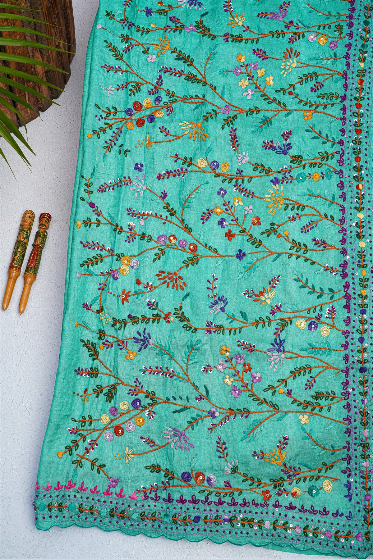 Fancy Tussar Sea Green Saree