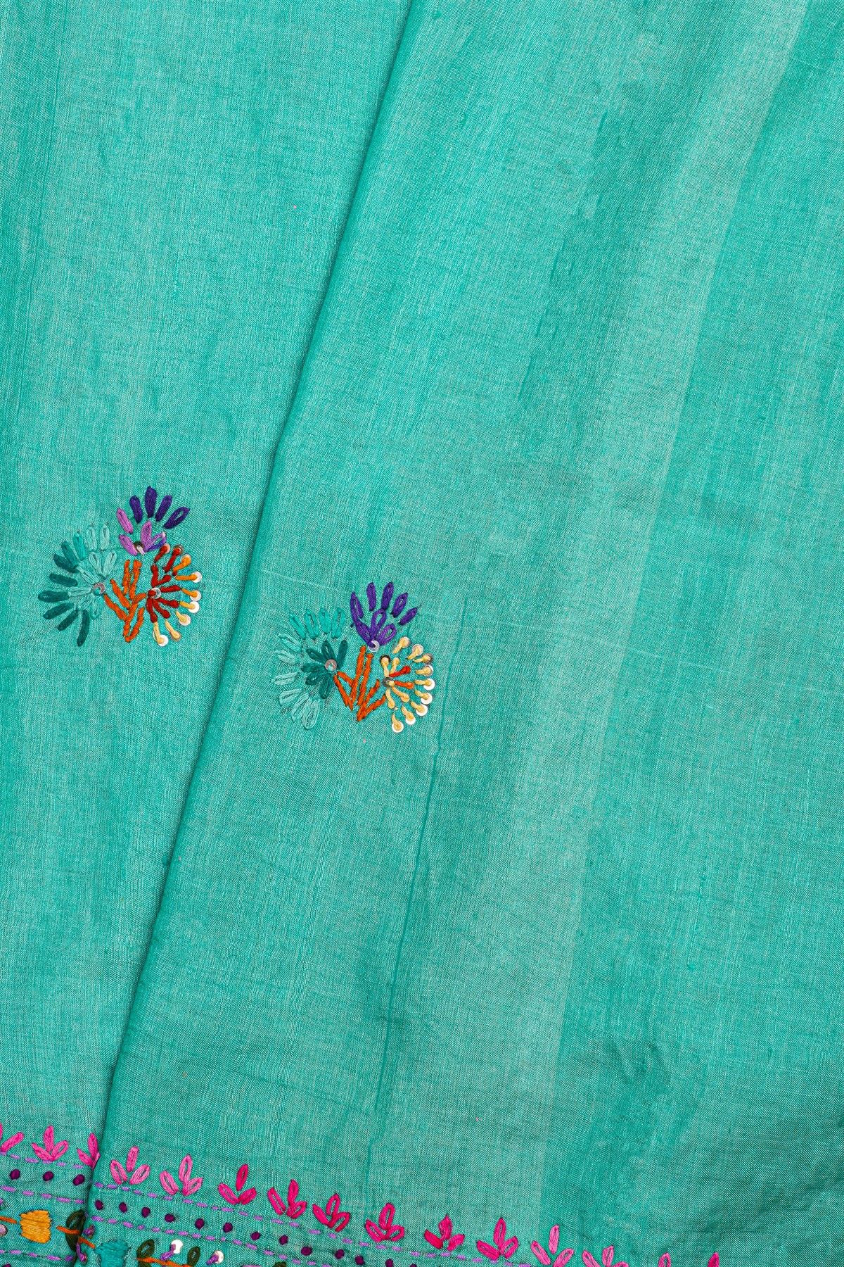 Fancy Tussar Sea Green Saree