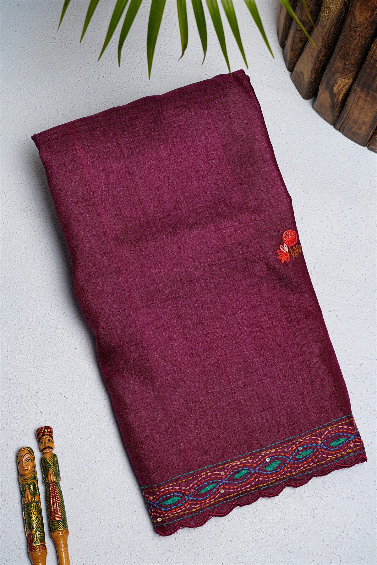 Fancy Silk Magenta Saree