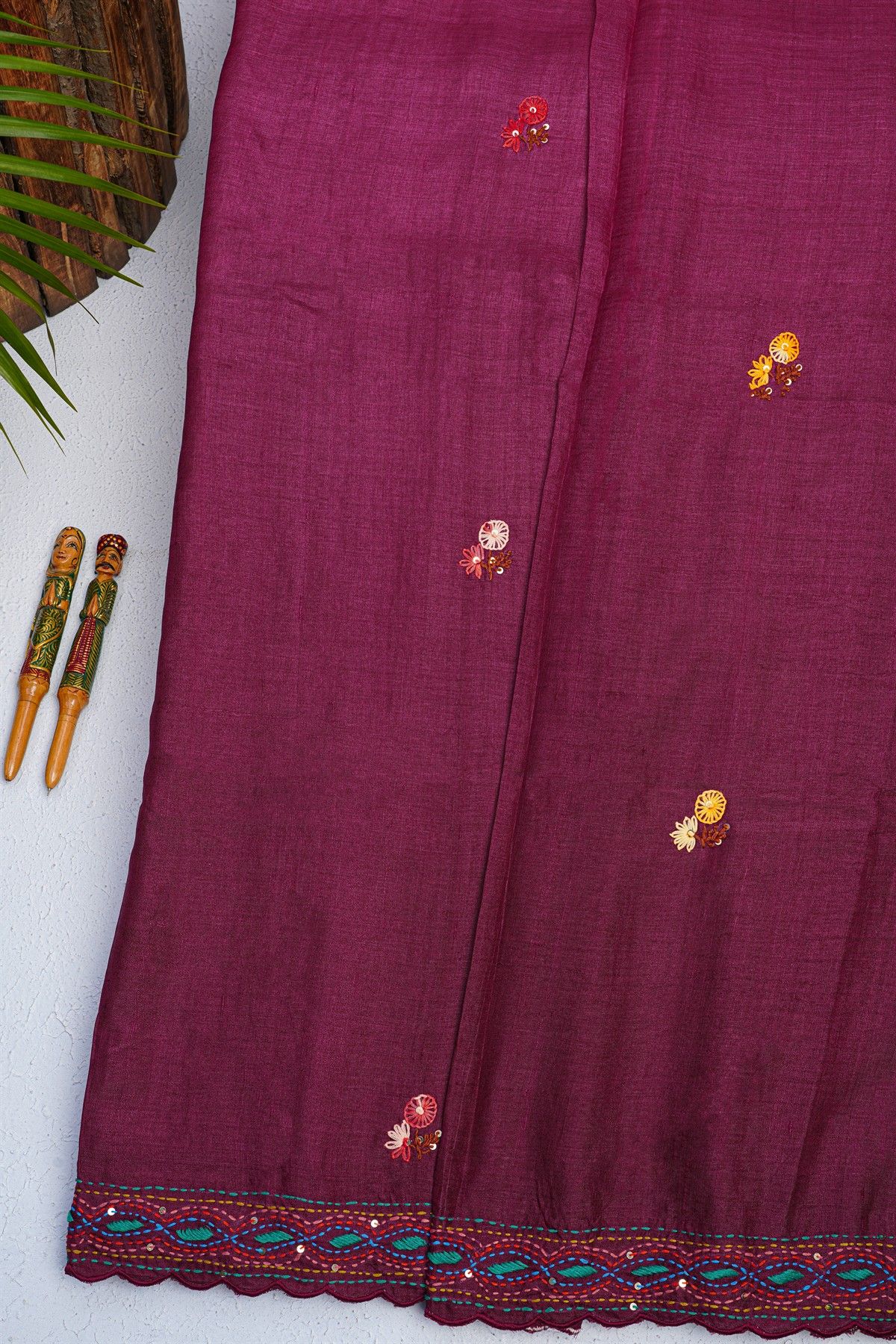 Fancy Silk Magenta Saree