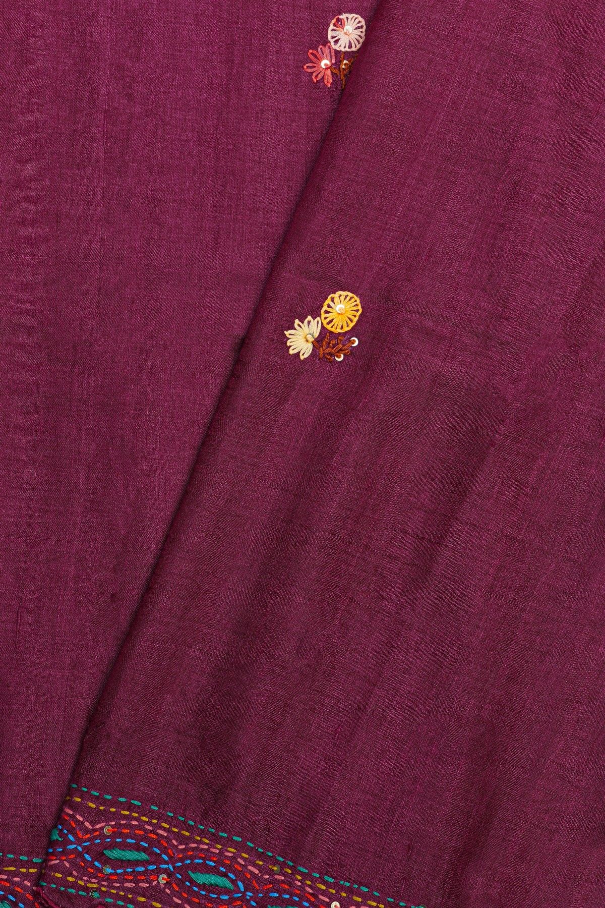 Fancy Silk Magenta Saree