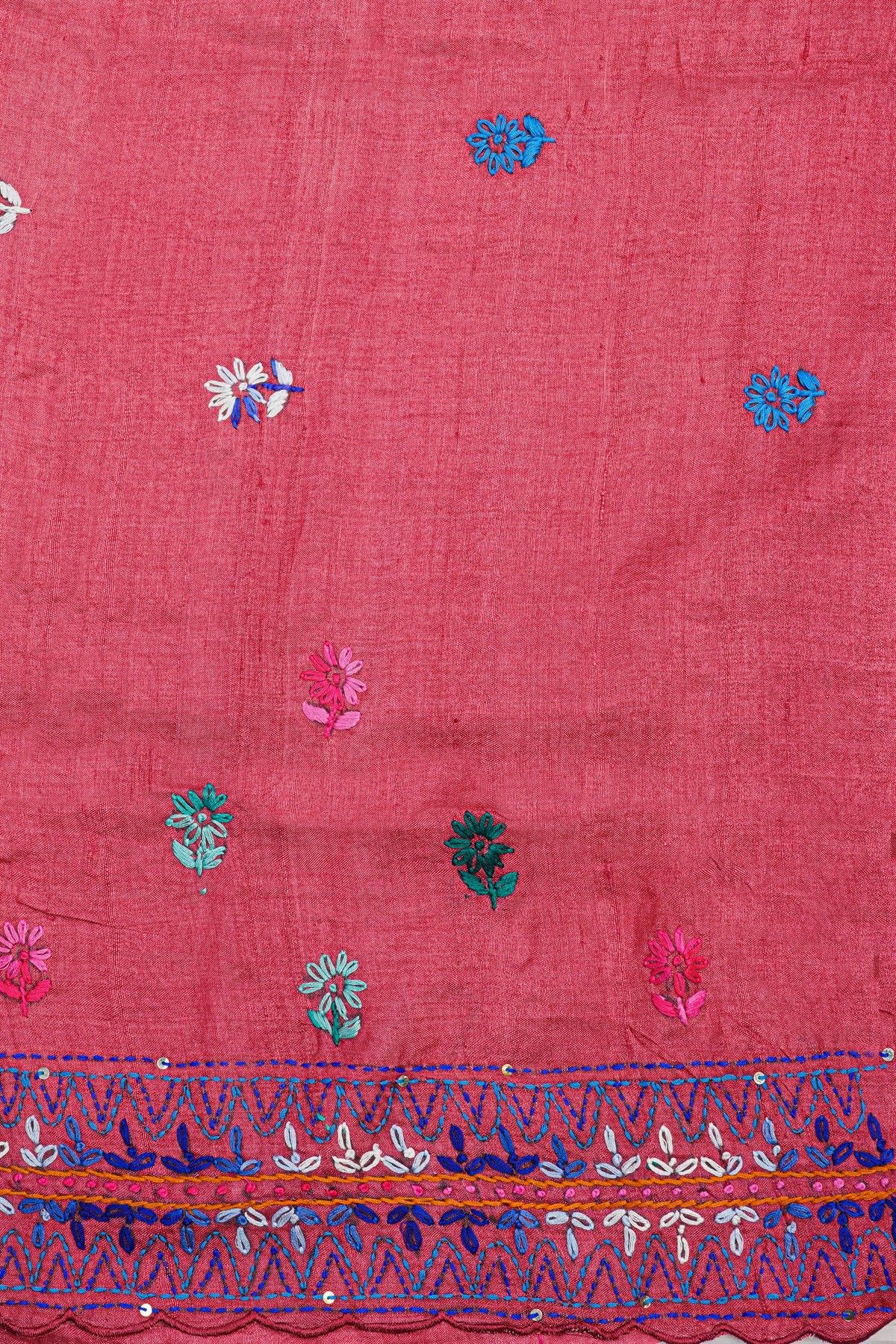 Fancy Tussar Pink Saree