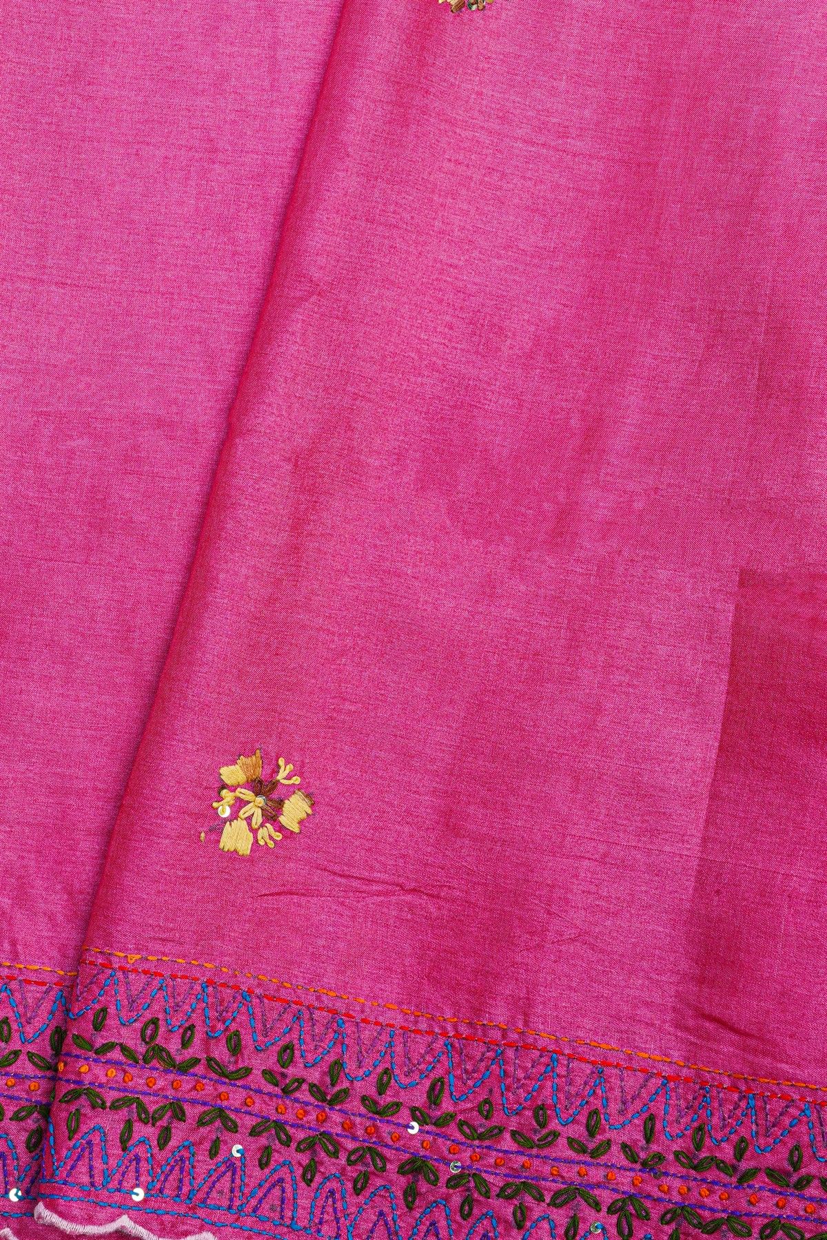 Fancy Tussar Pink Saree