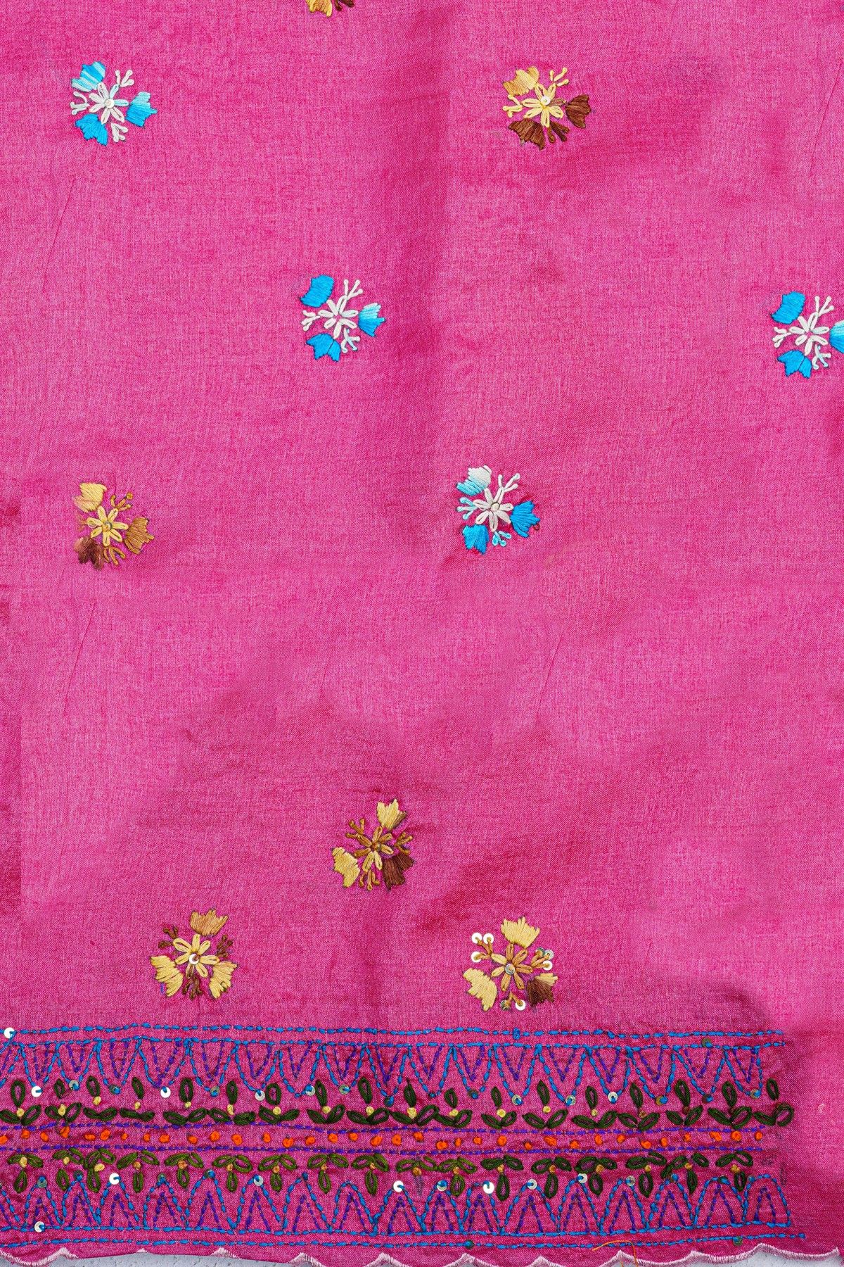 Fancy Tussar Pink Saree