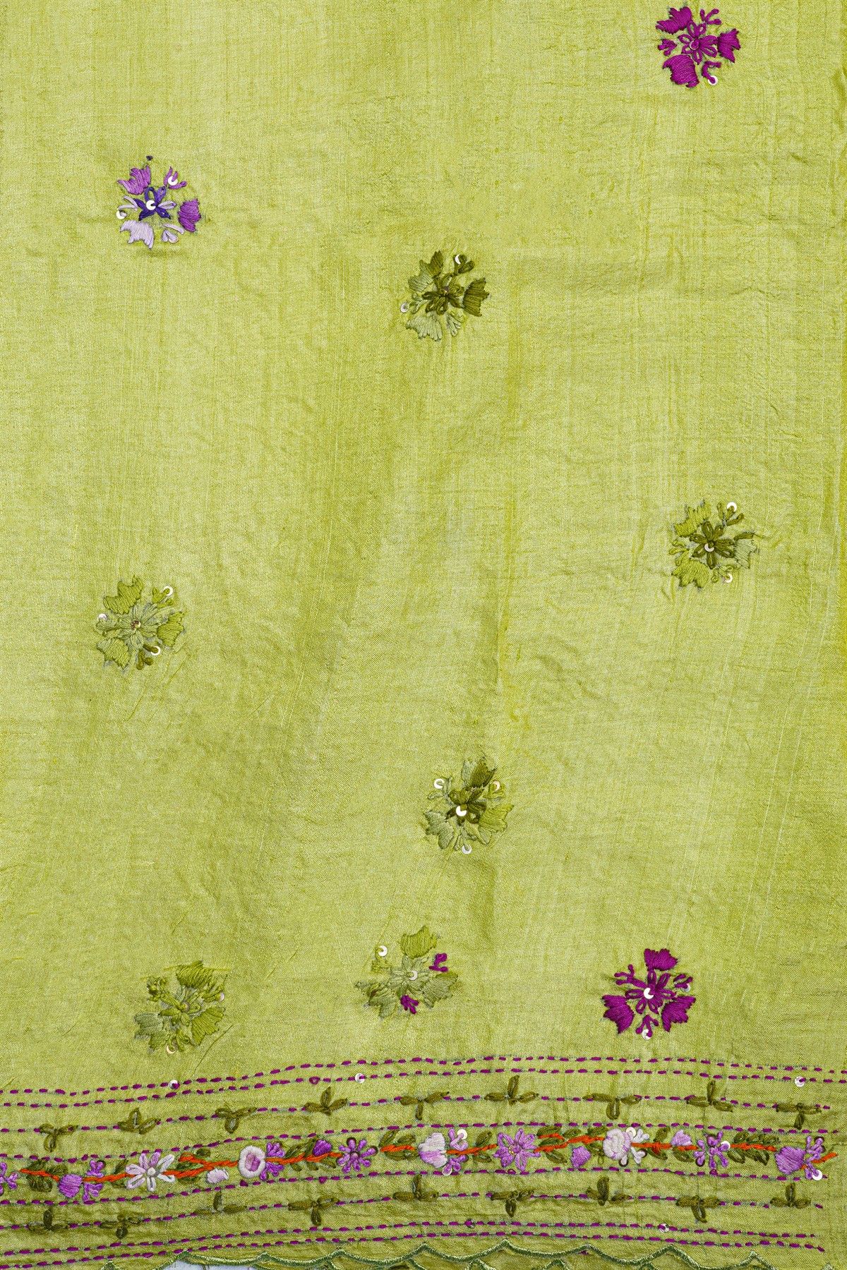 Fancy Tussar Parrot  Green Saree