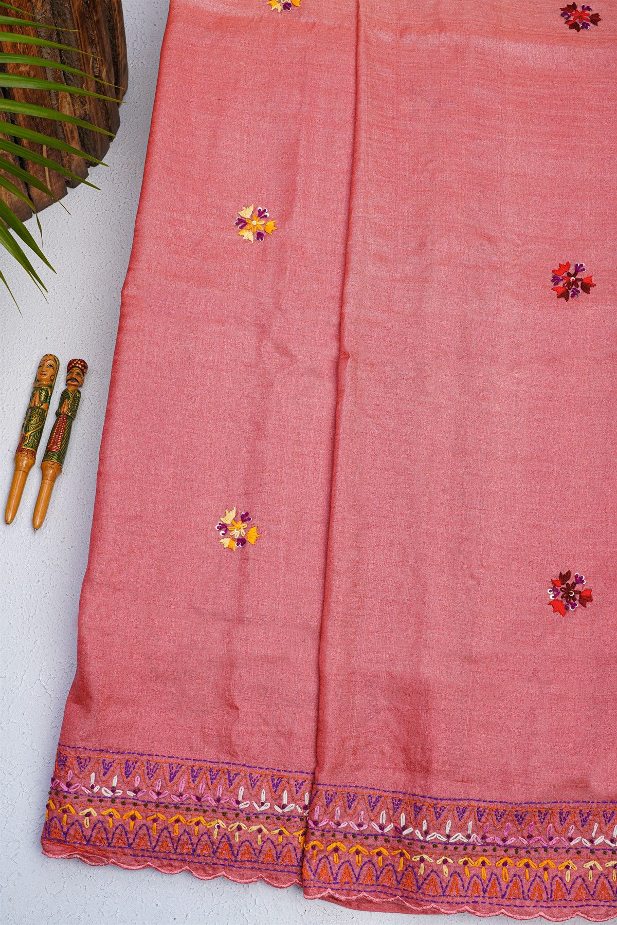 Fancy Tussar Pink  Saree