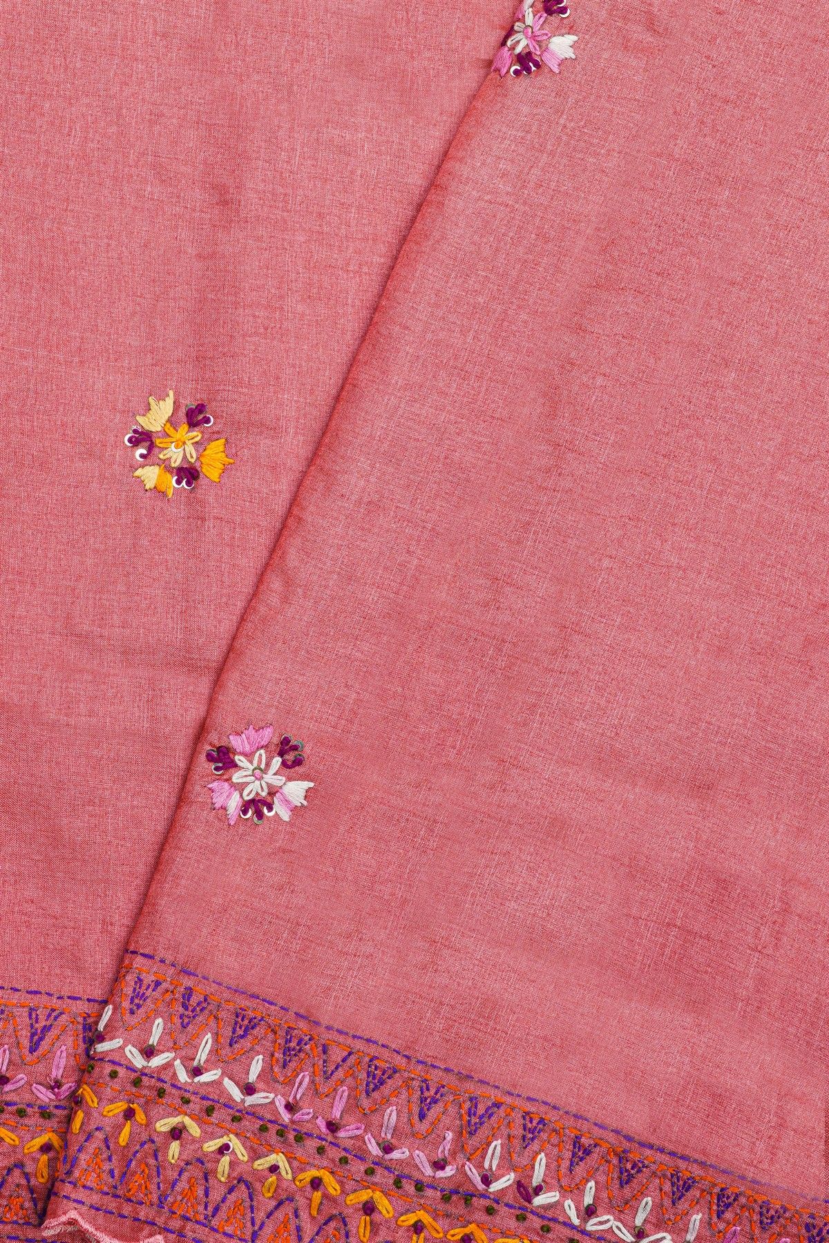 Fancy Tussar Pink  Saree