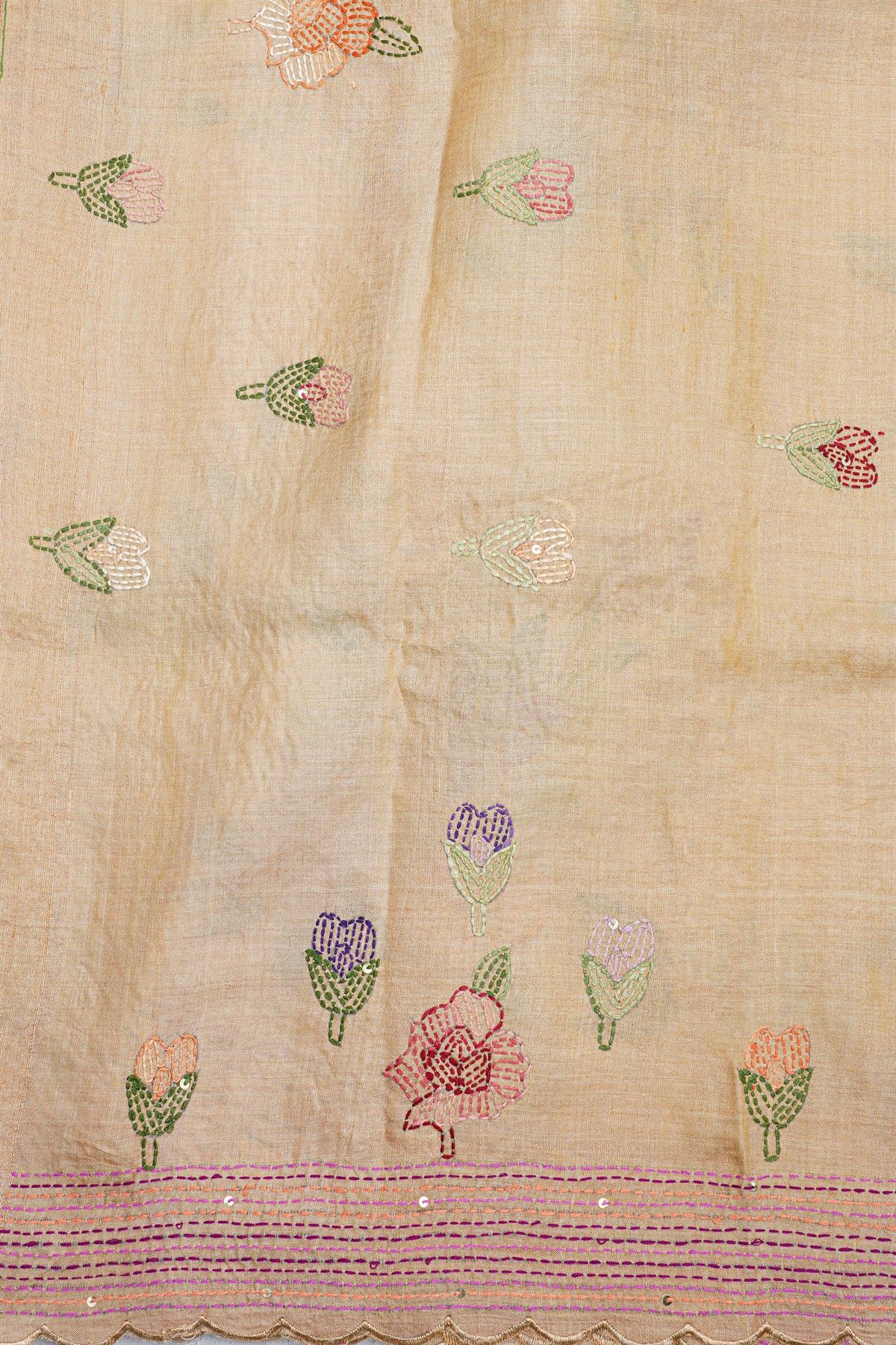 Fancy Tussar Cream  Saree