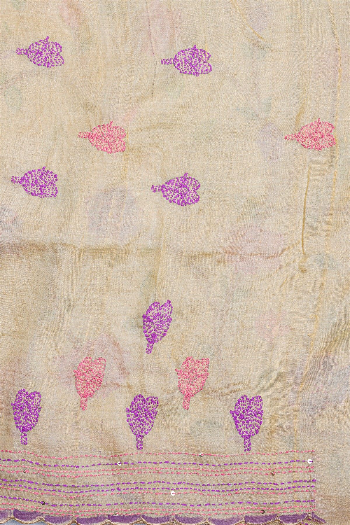 Fancy Tussar Cream Saree