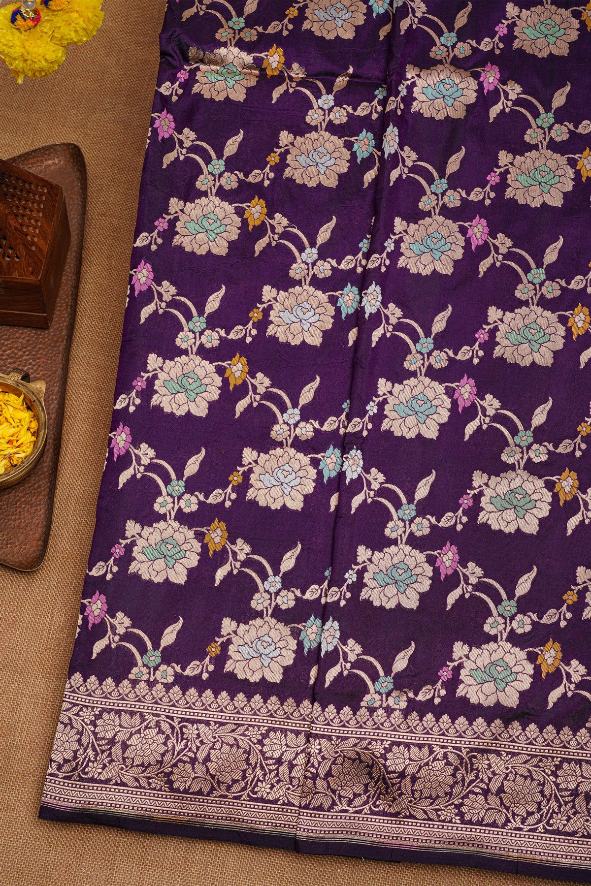Banarasi Silk Violet Saree