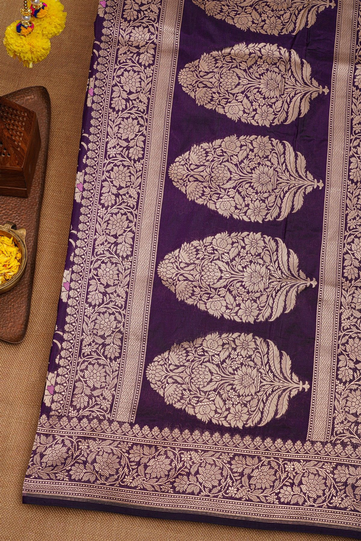 Banarasi Silk Violet Saree