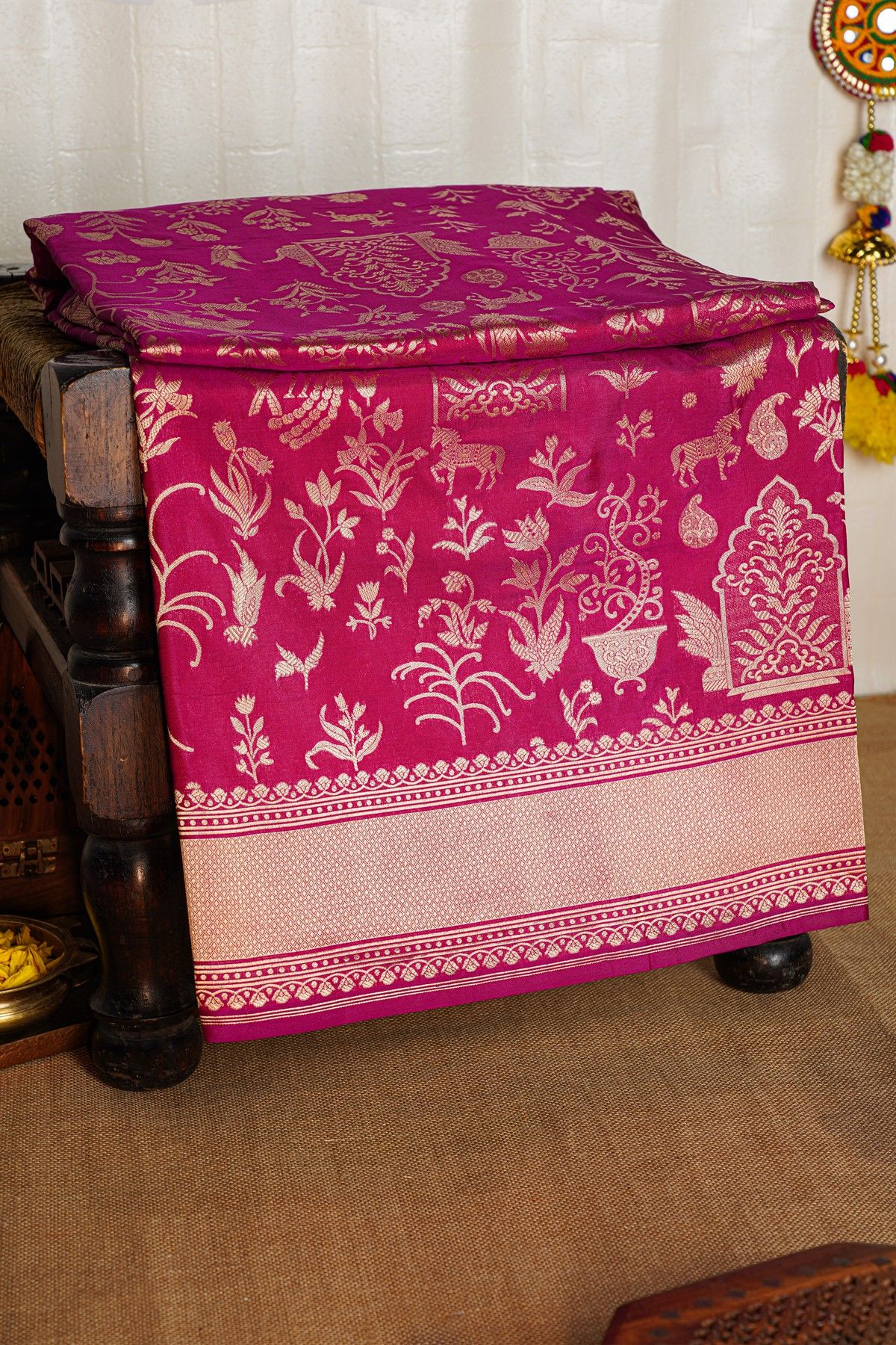 Banarasi Silk Magenta Saree