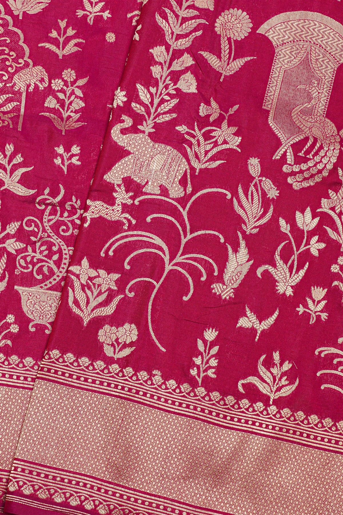 Banarasi Silk Magenta Saree