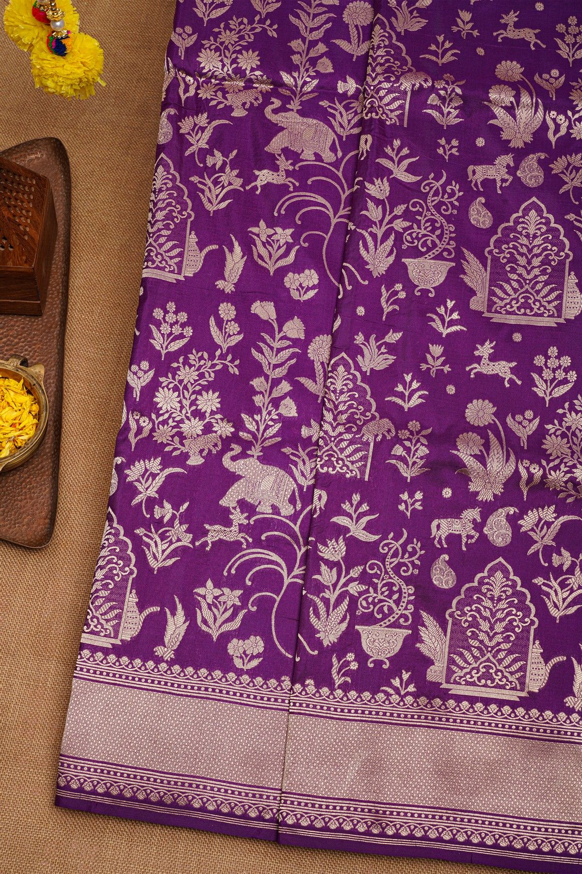 Banarasi Silk Purple Saree