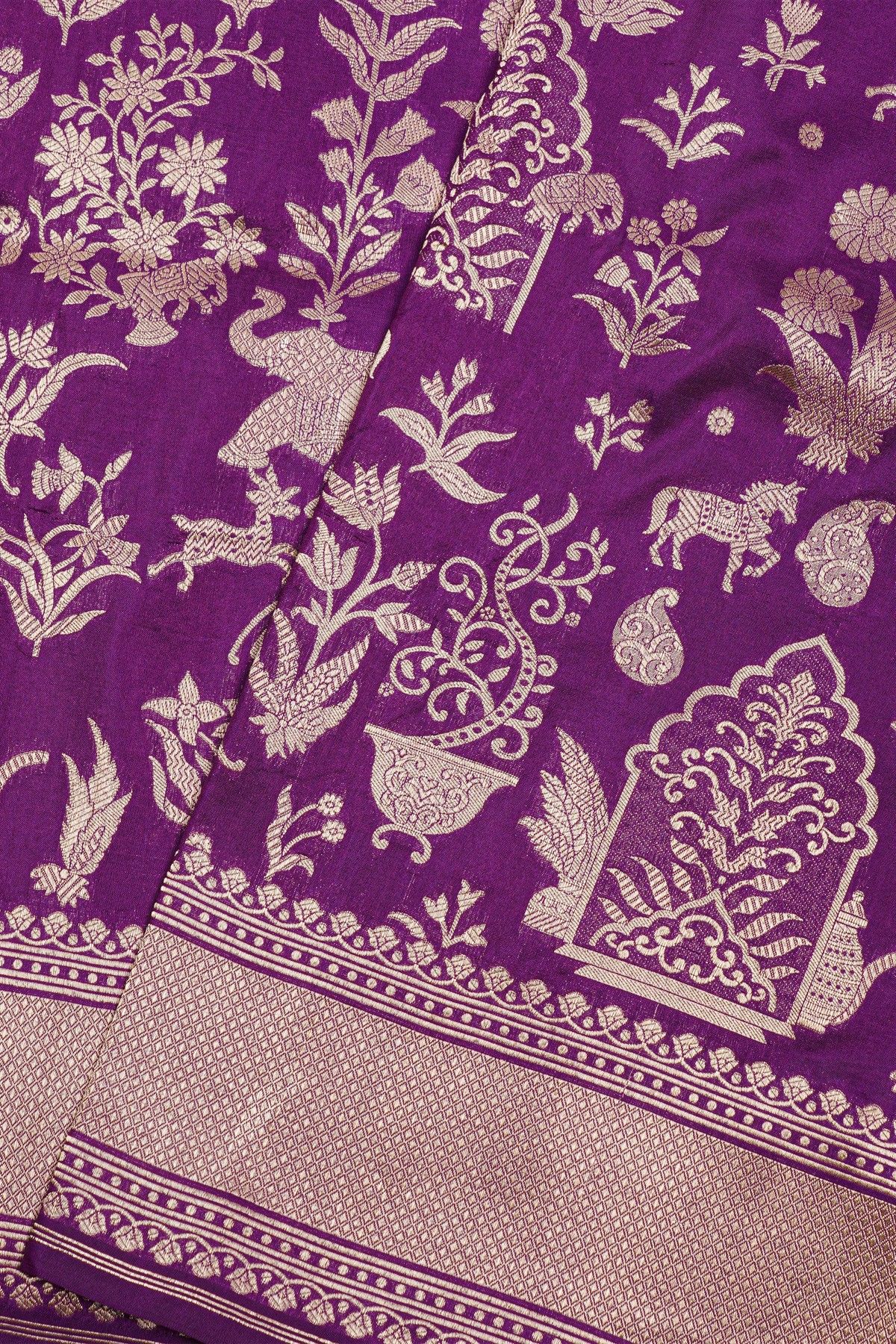 Banarasi Silk Purple Saree