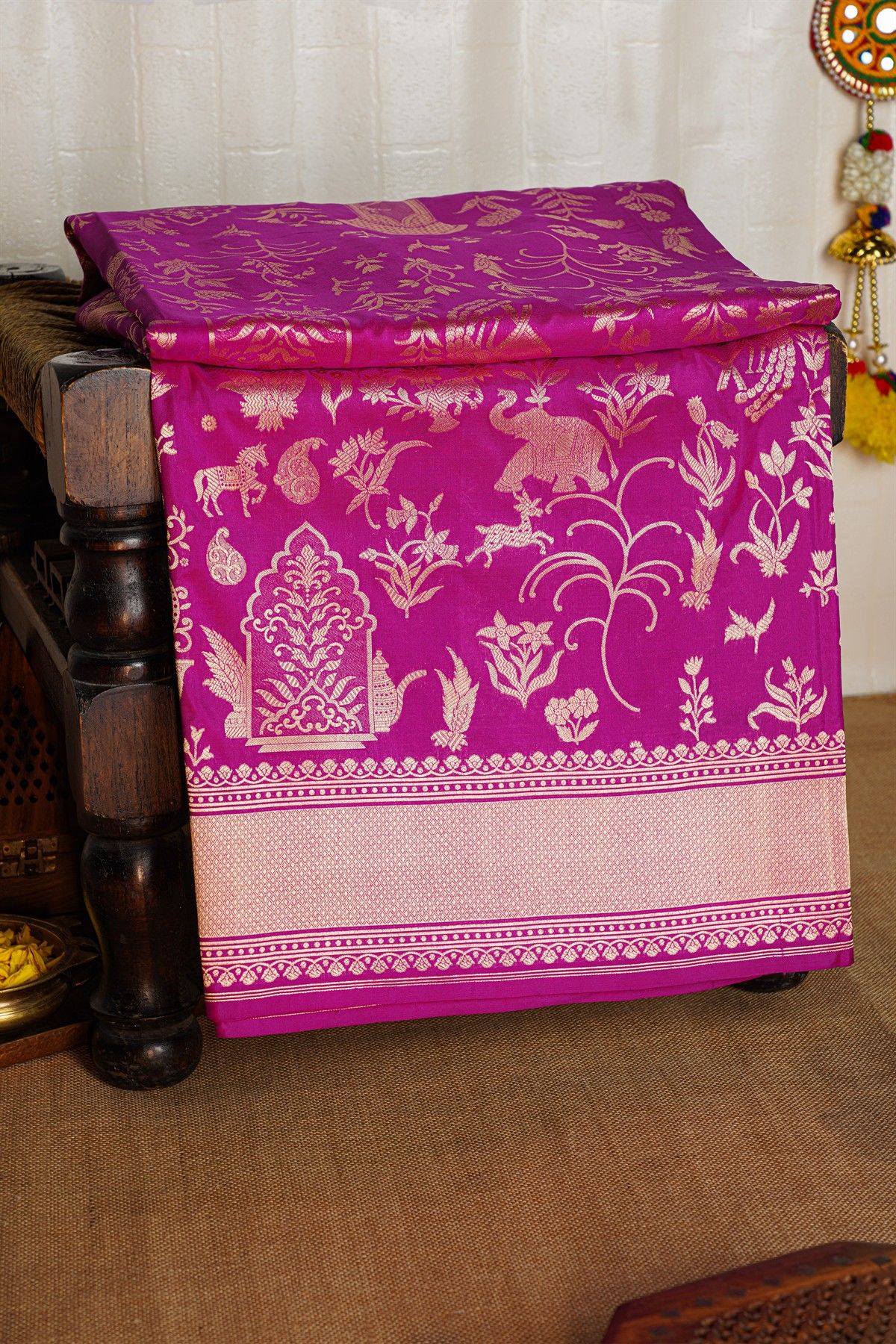 Banarasi Silk Magenta Saree