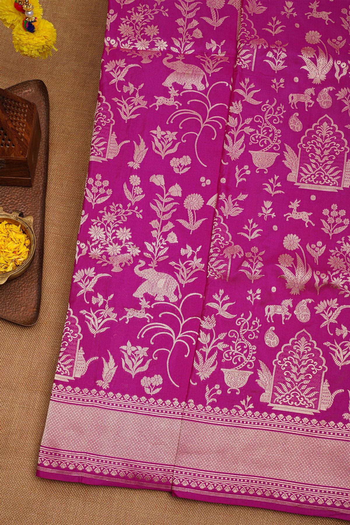 Banarasi Silk Magenta Saree