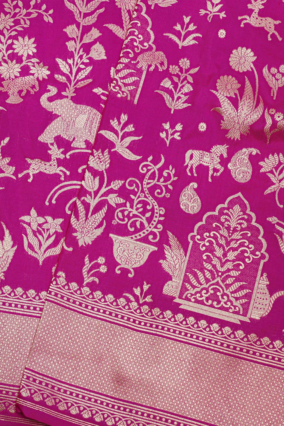 Banarasi Silk Magenta Saree