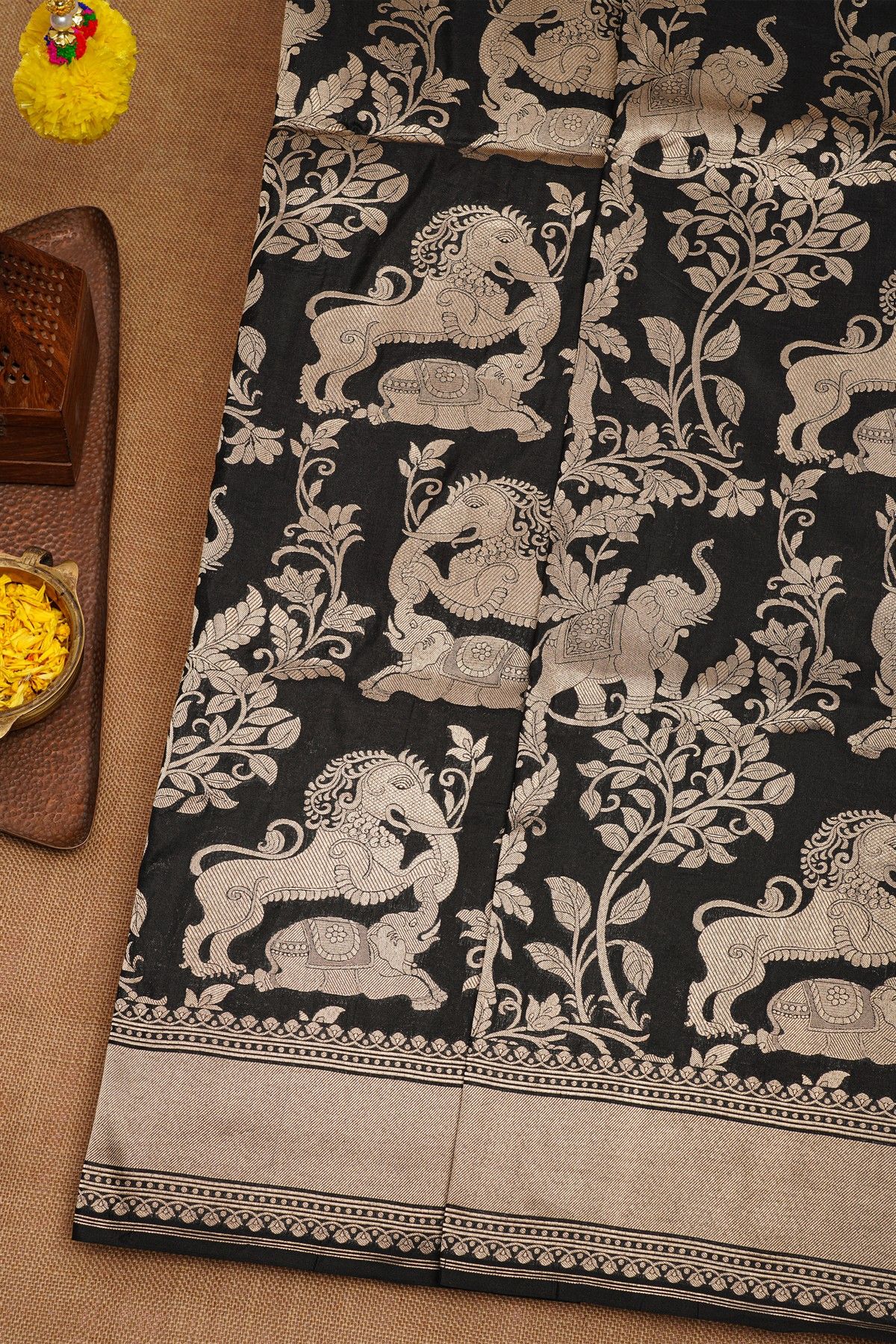 Banarasi Silk Black Saree