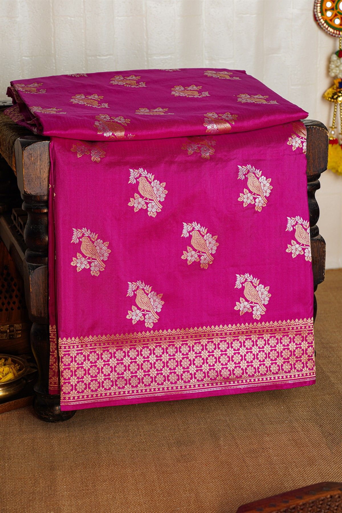 Banarasi Silk Magenta Saree