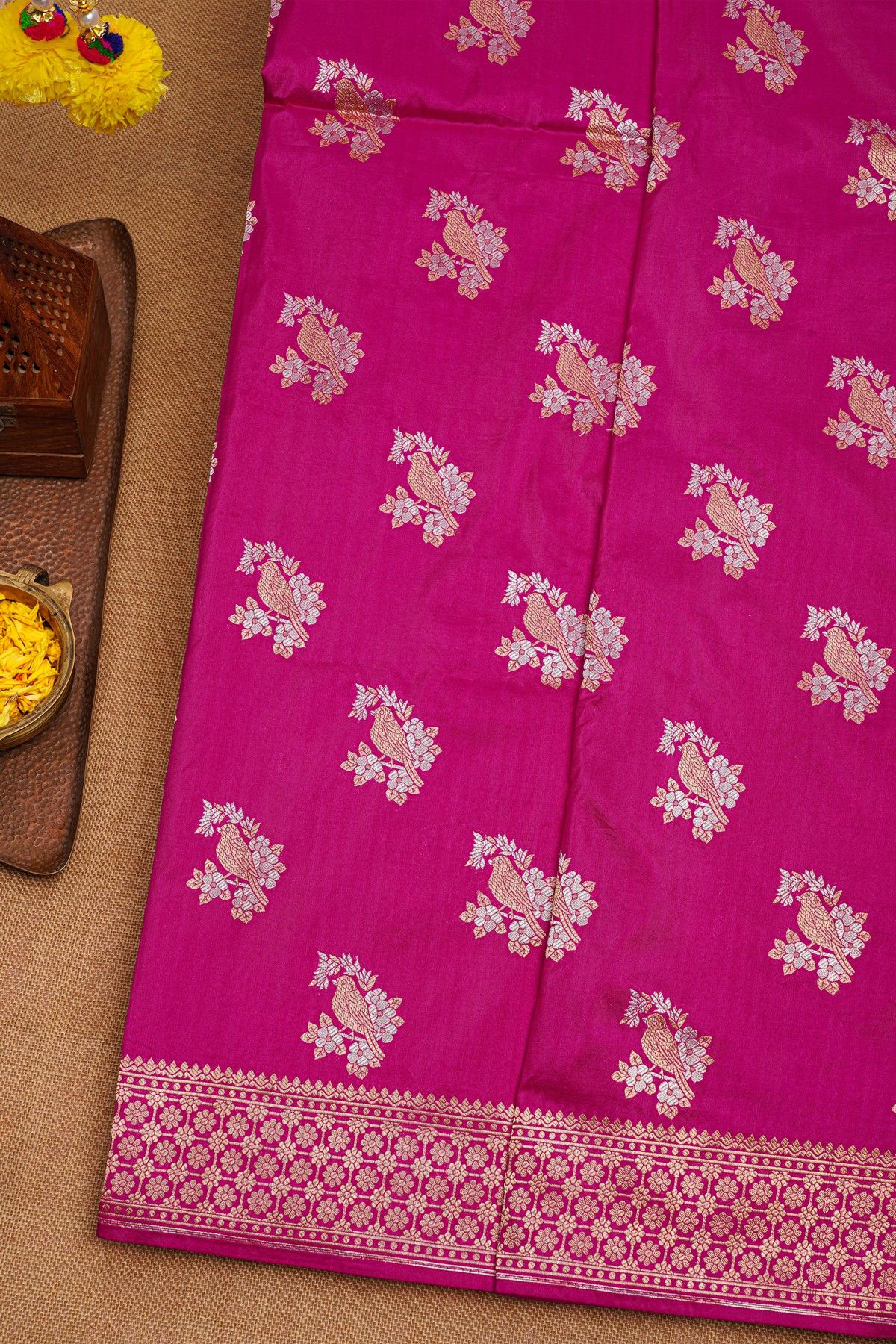 Banarasi Silk Magenta Saree