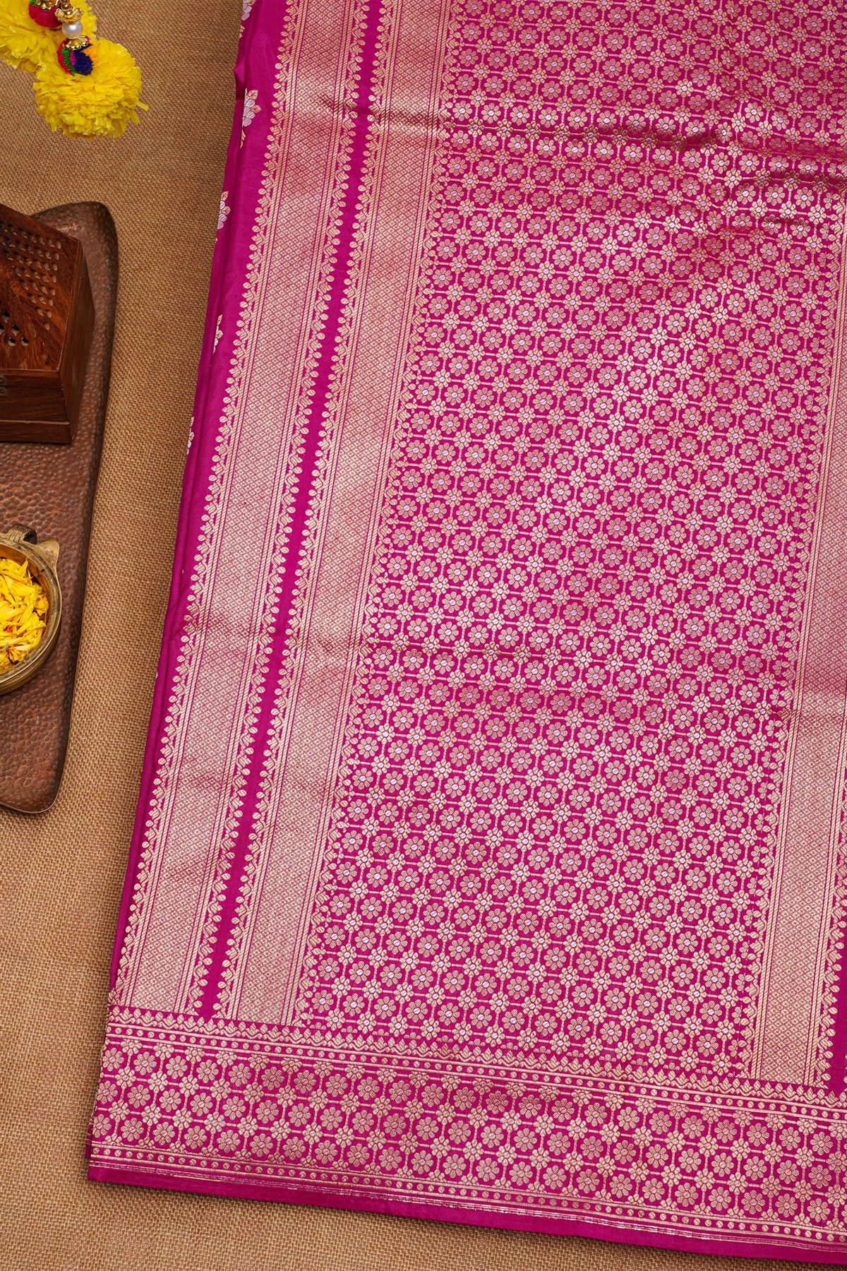 Banarasi Silk Magenta Saree