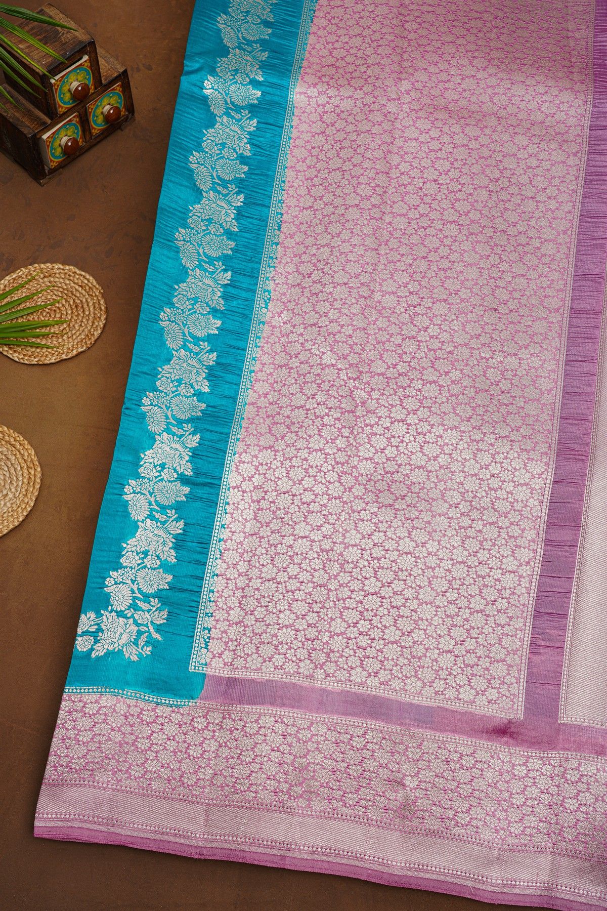 Fancy Matka Silk Sky Blue Saree