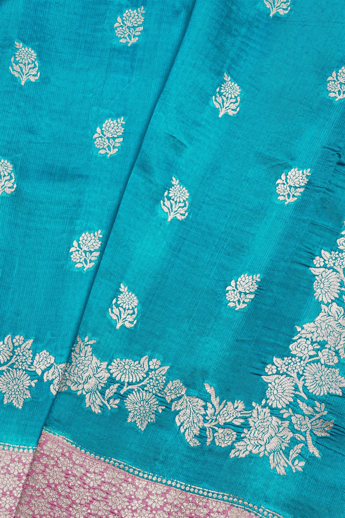 Fancy Matka Silk Sky Blue Saree