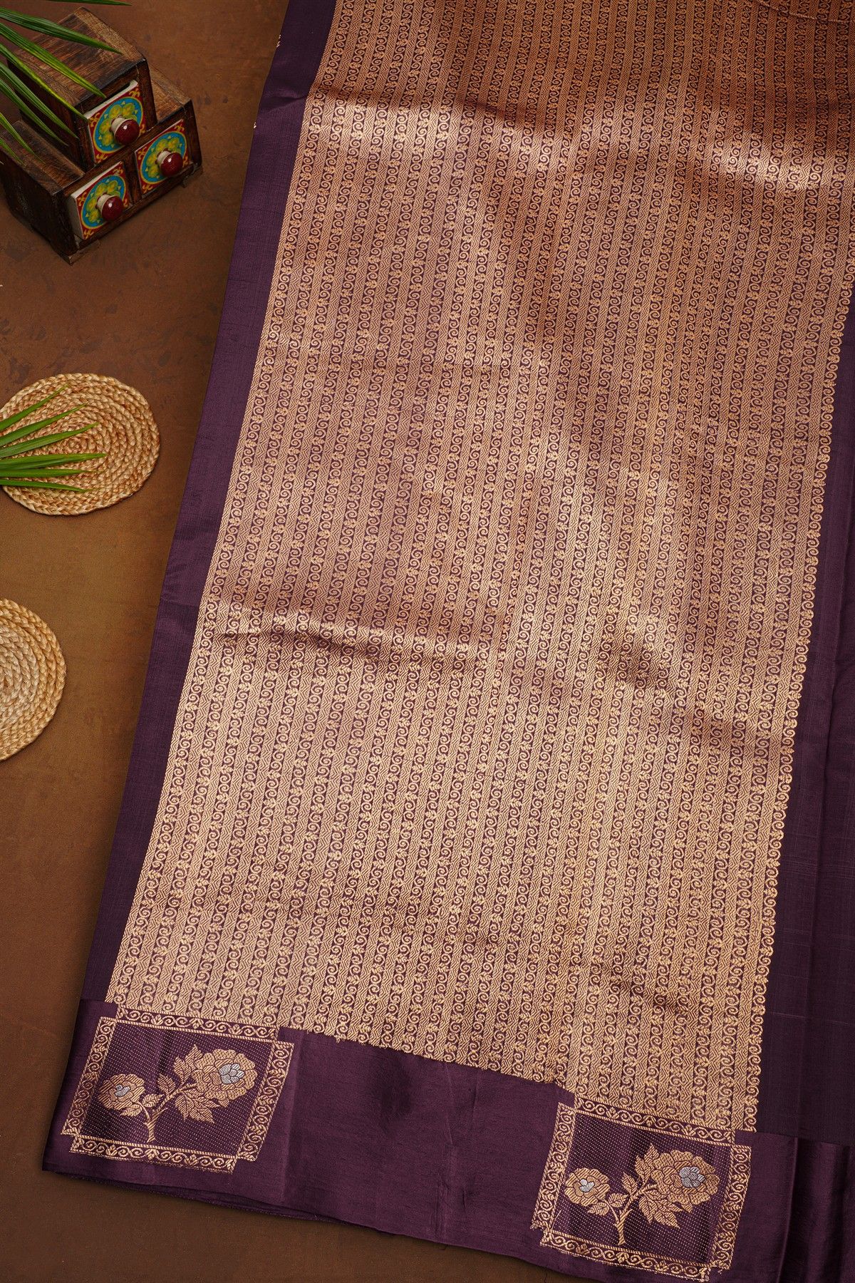 Fancy Silk Wine Saree