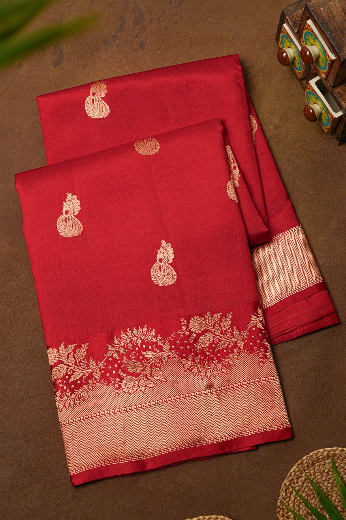 Fancy Matka Silk Red Saree